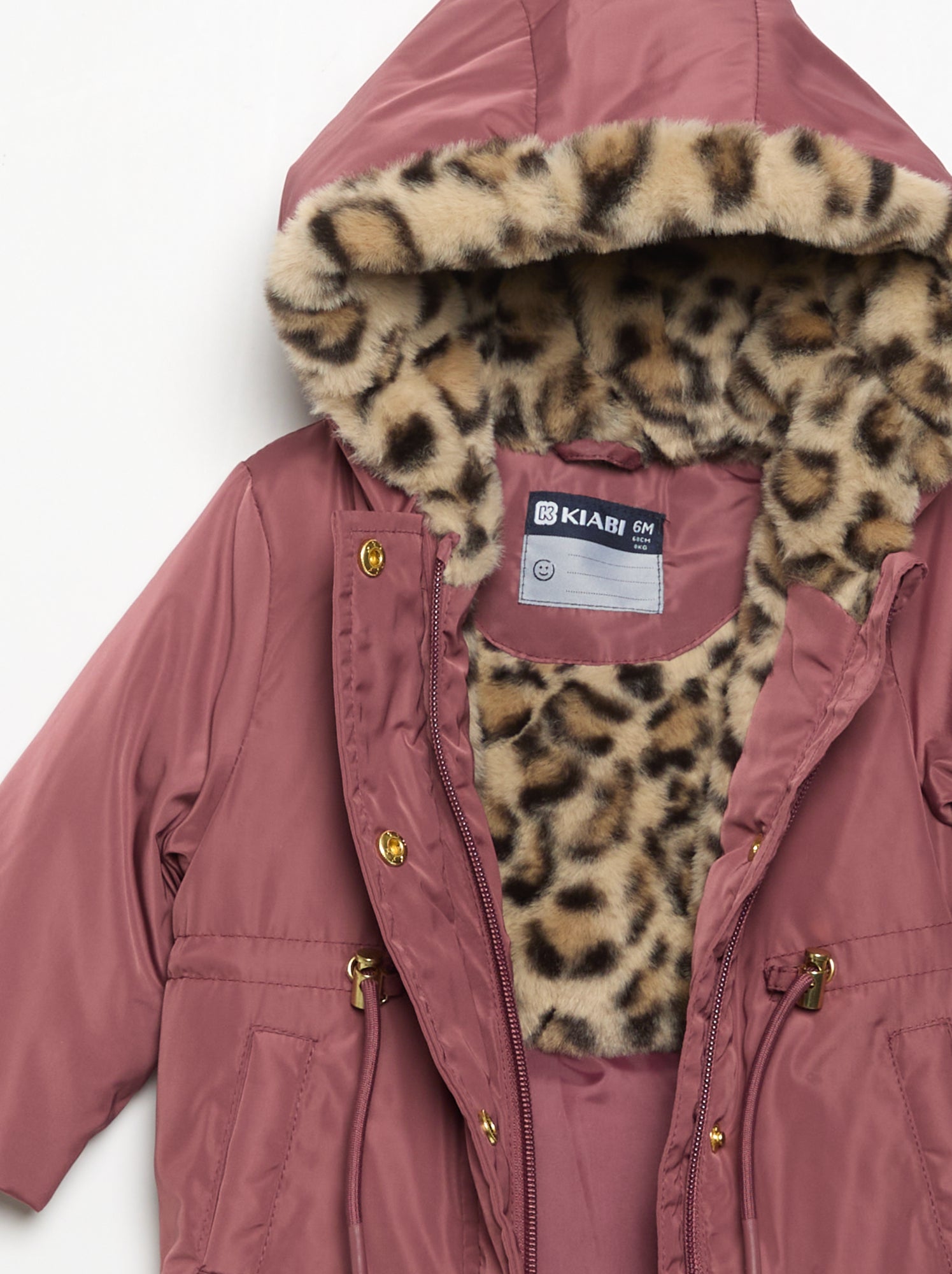 Parka à capuche doublée en fausse fourrure - Rose