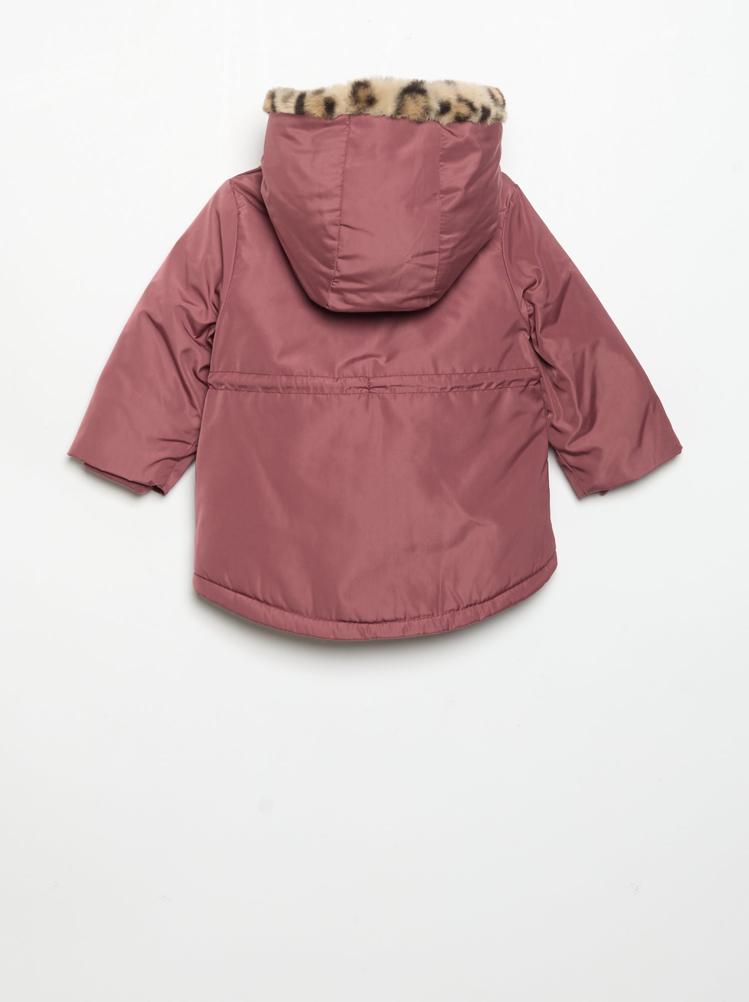 Parka à capuche doublée en fausse fourrure - Rose