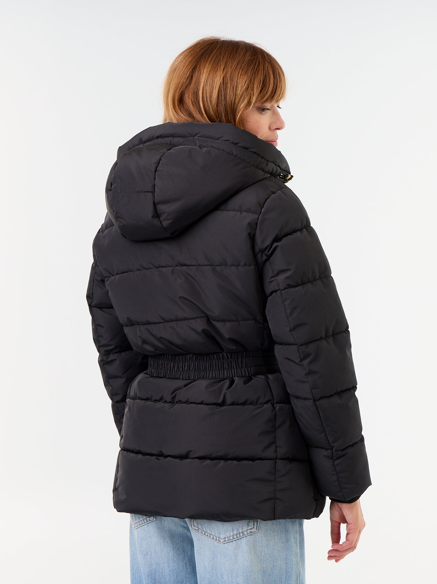 Parka à capuche doublée fausse fourrure - Noir