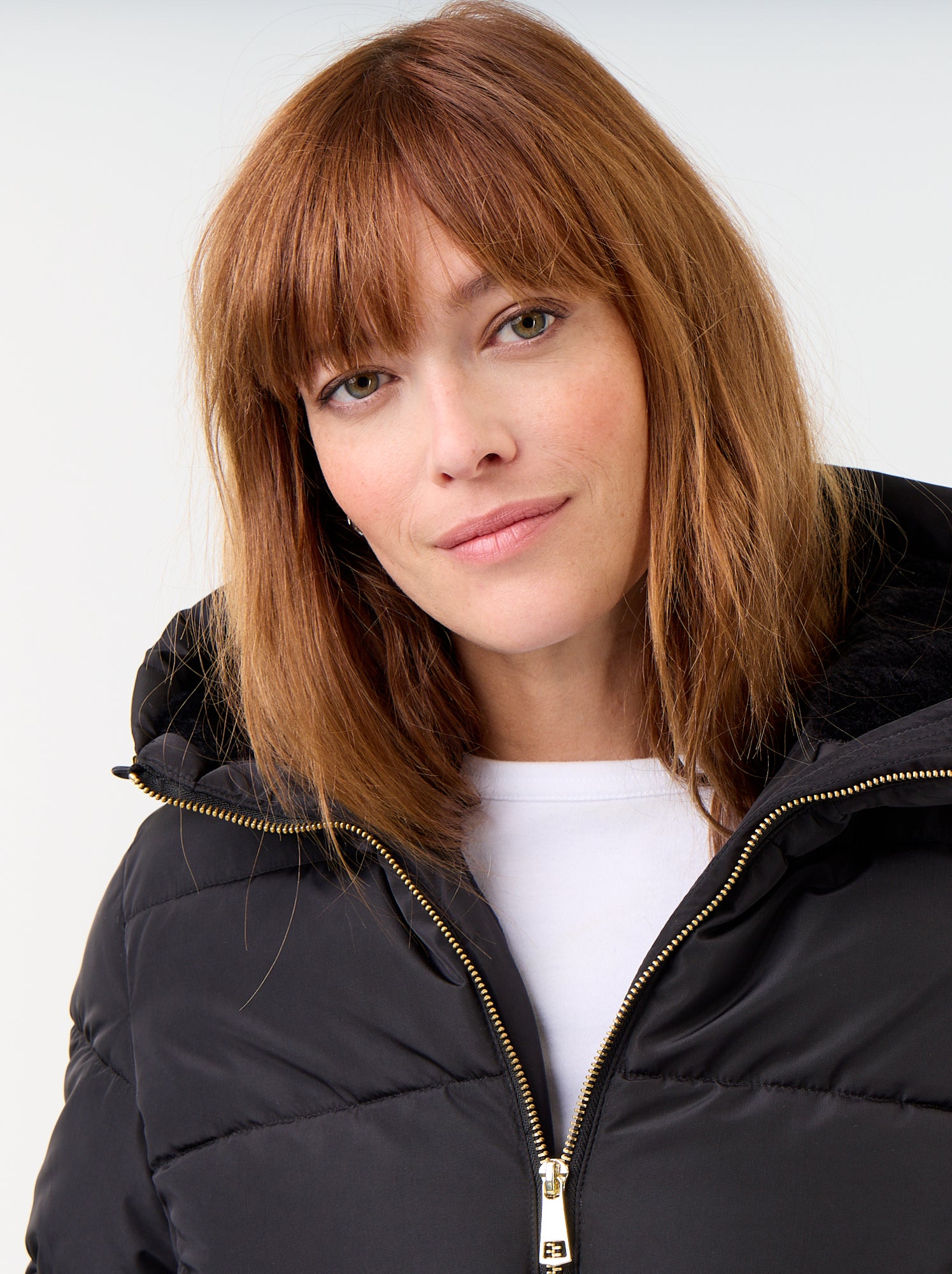 Parka à capuche doublée fausse fourrure - Noir