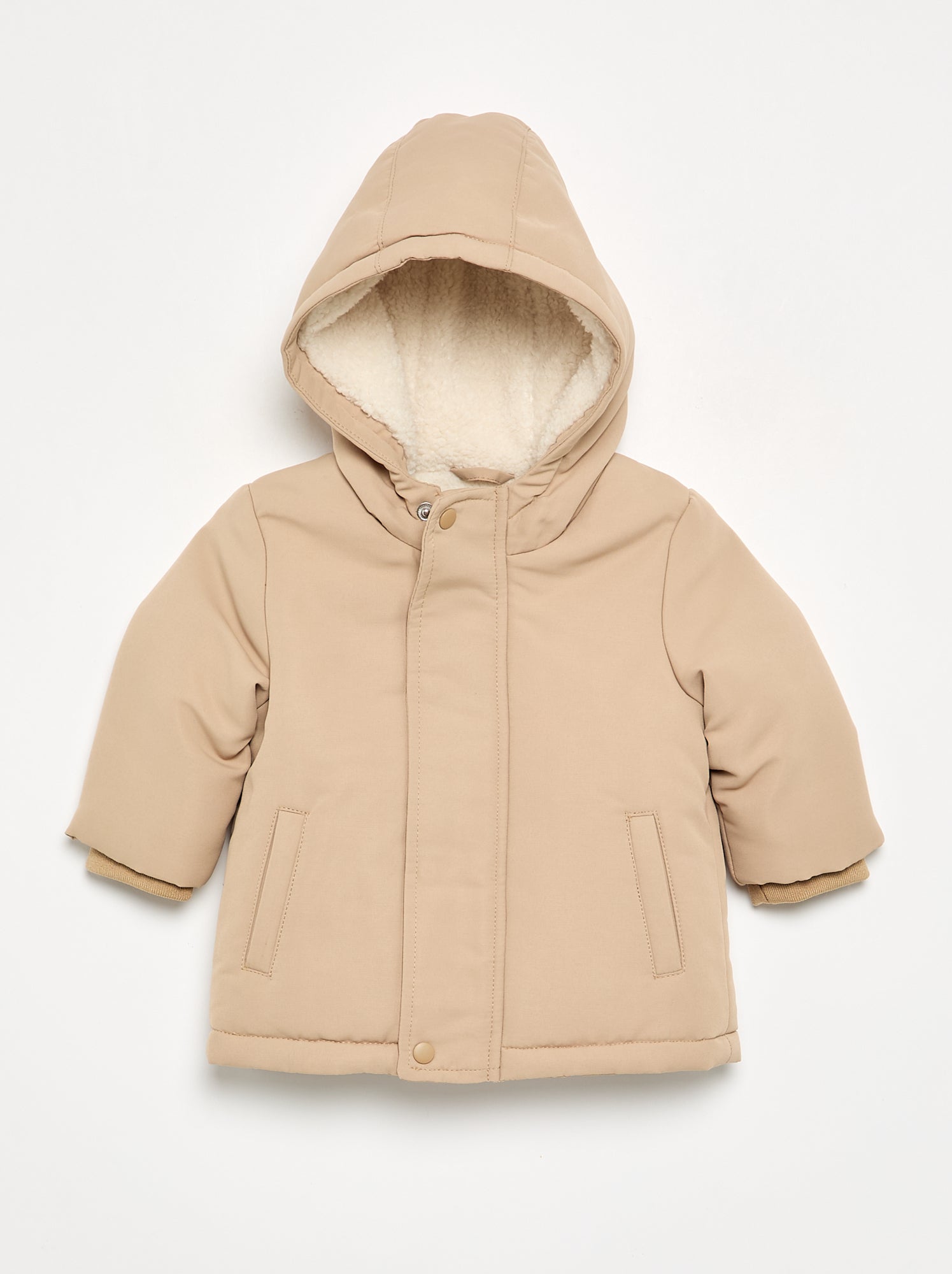 Parka à capuche intérieur moutonné - Beige