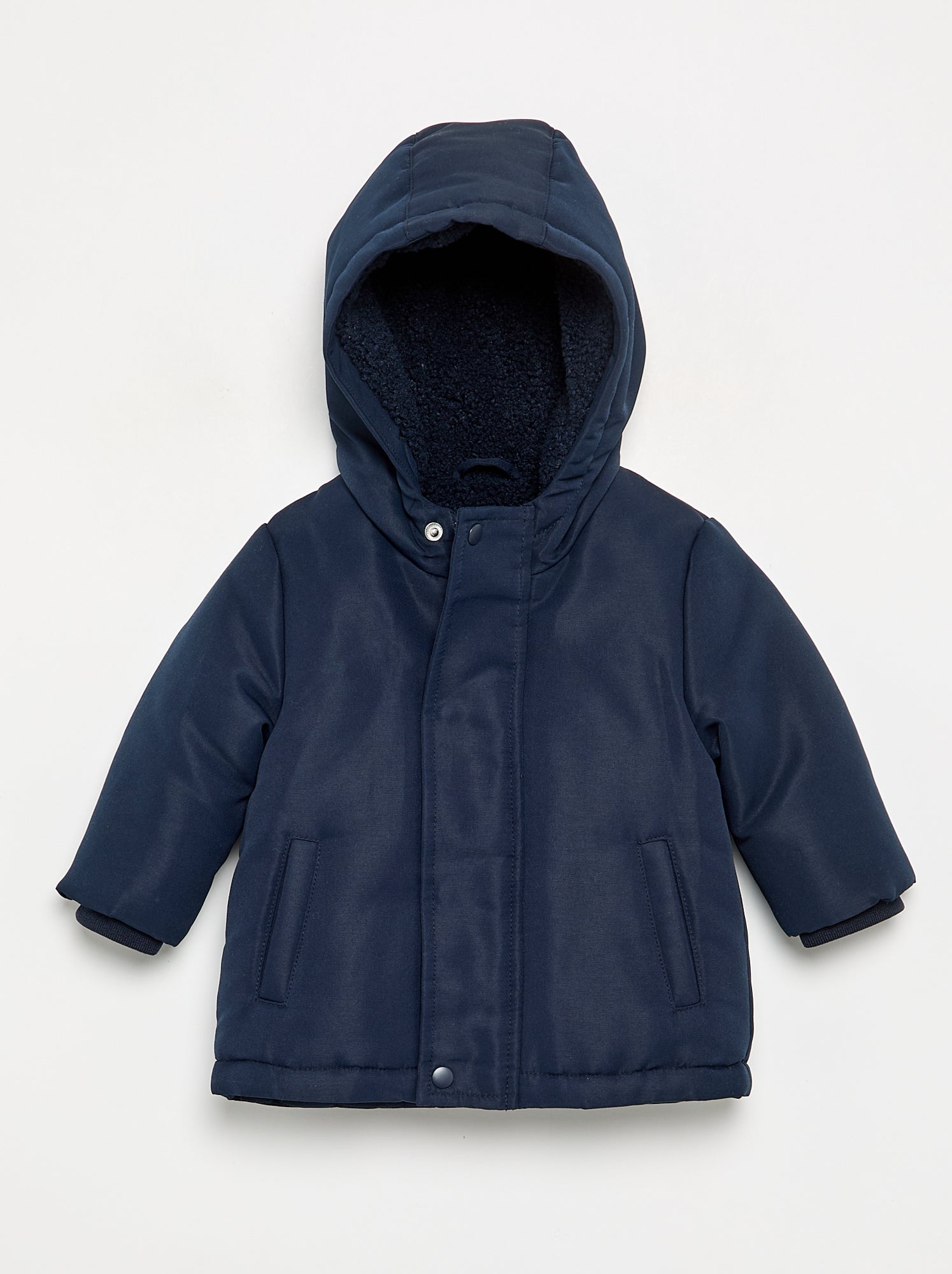 Parka à capuche intérieur moutonné - Bleu