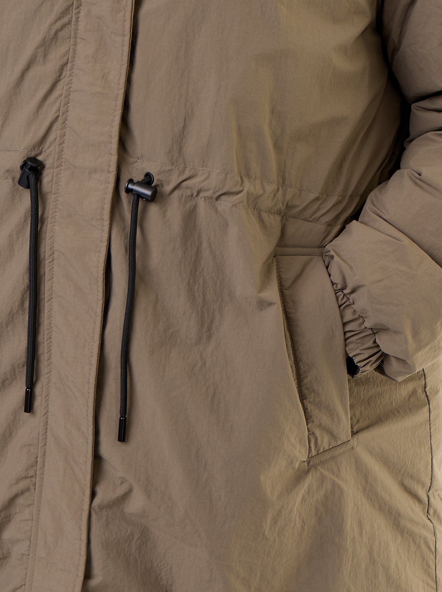 Parka à capuche unie - Vert