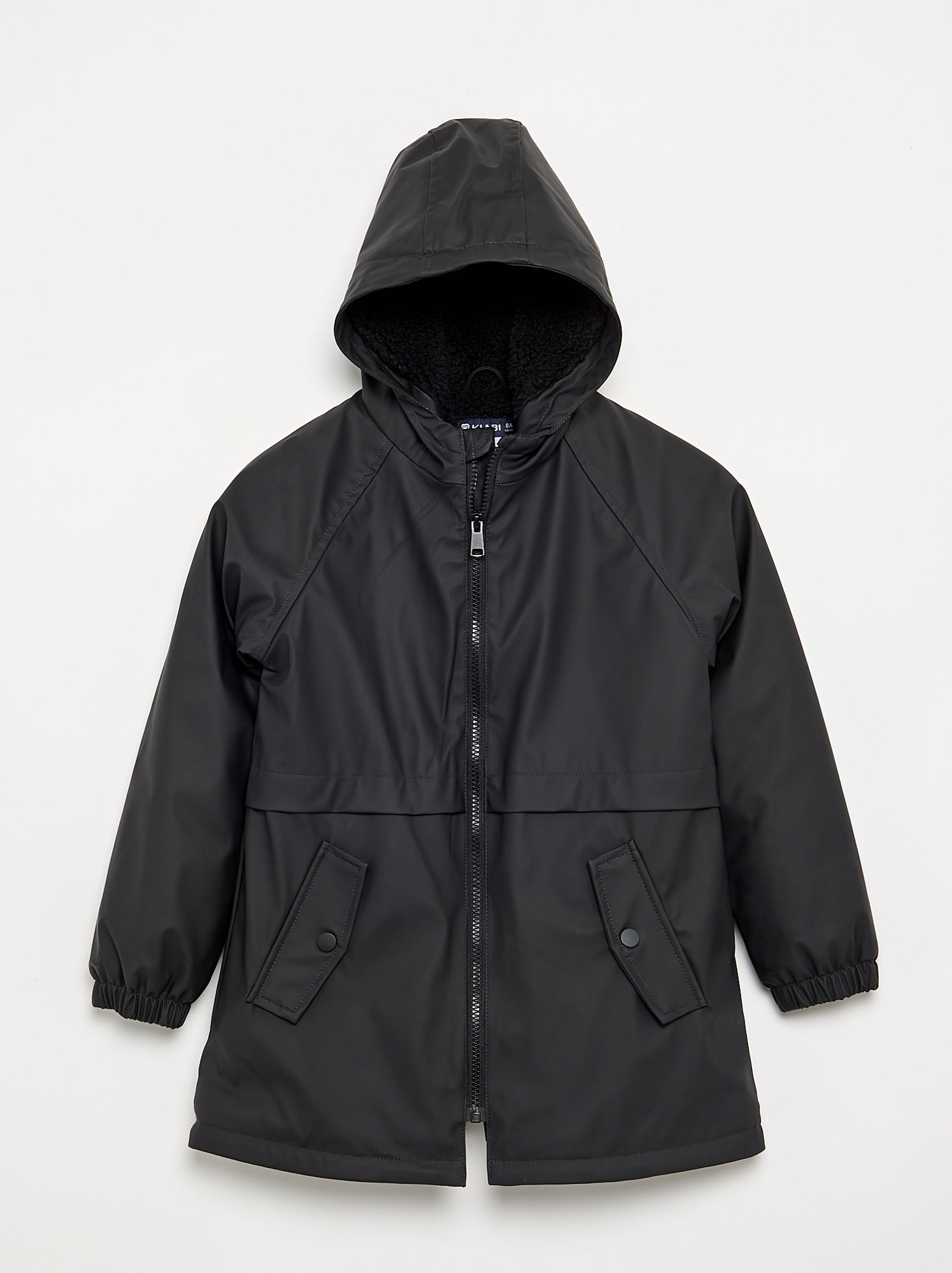 Parka doublée effet moutonné - Noir