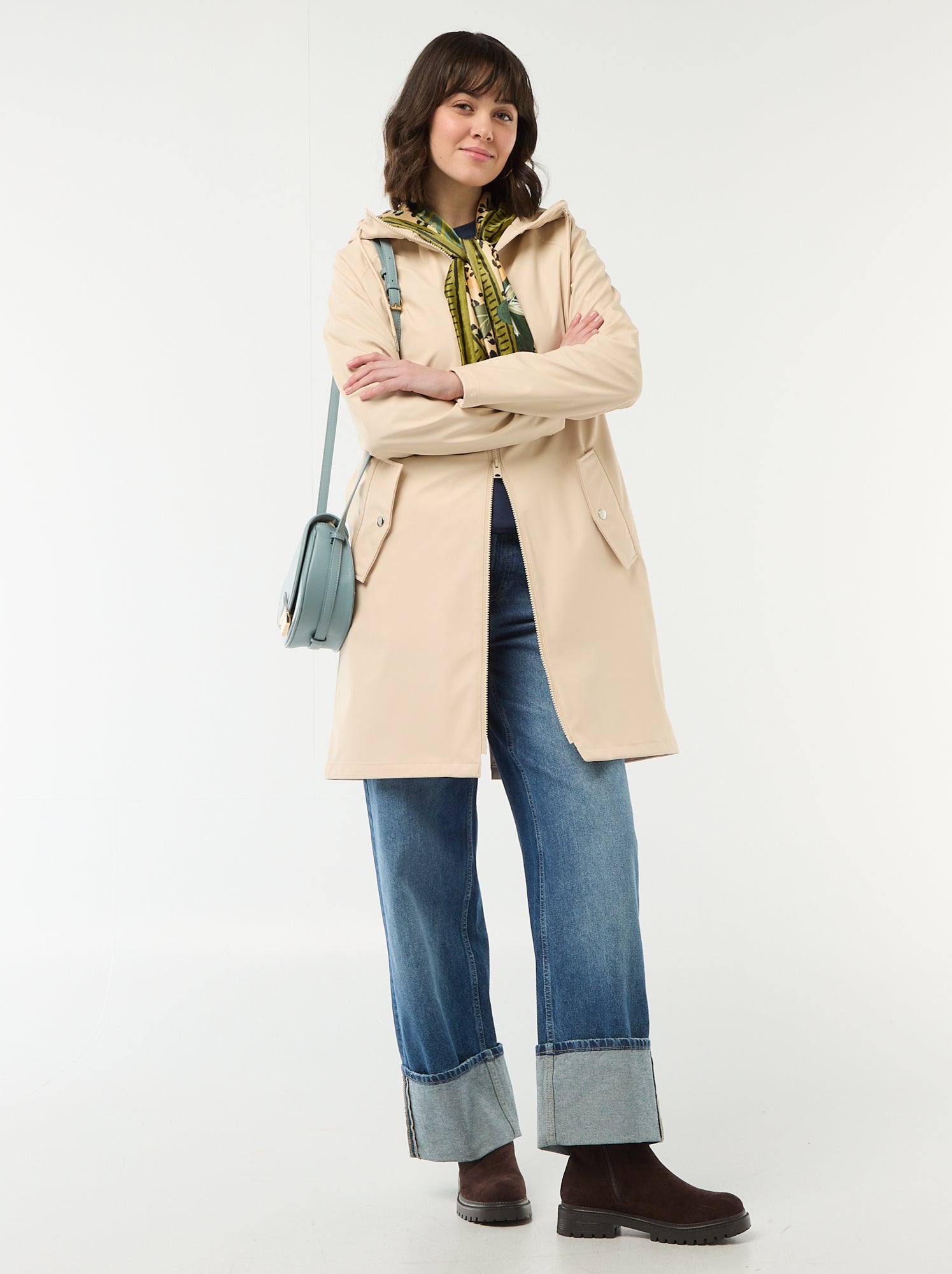 Parka gummy à capuche - Beige