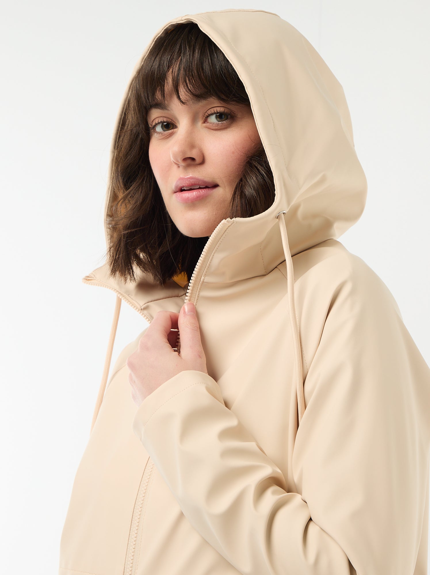 Parka gummy à capuche - Beige