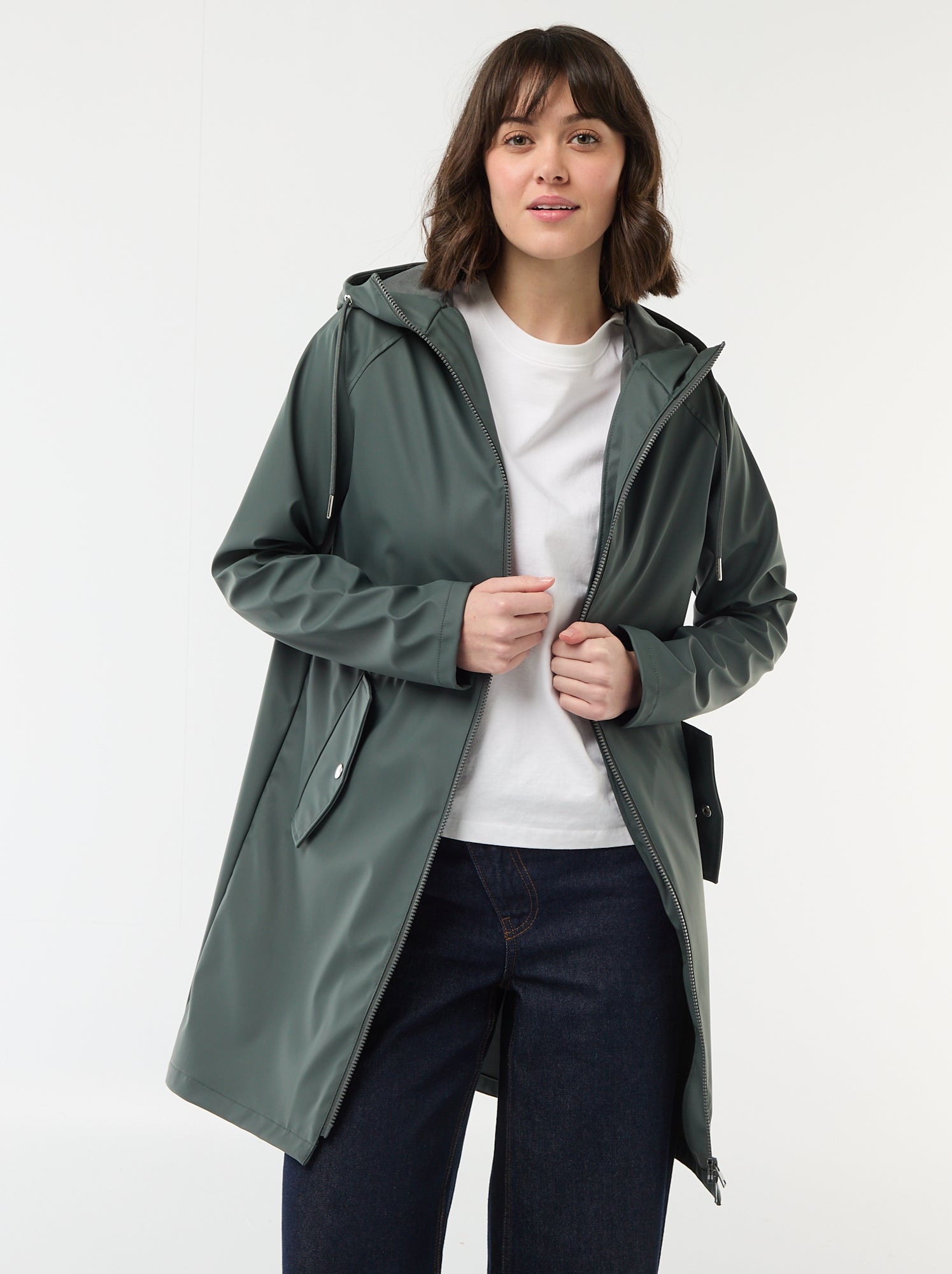 Parka gummy à capuche - Kaki