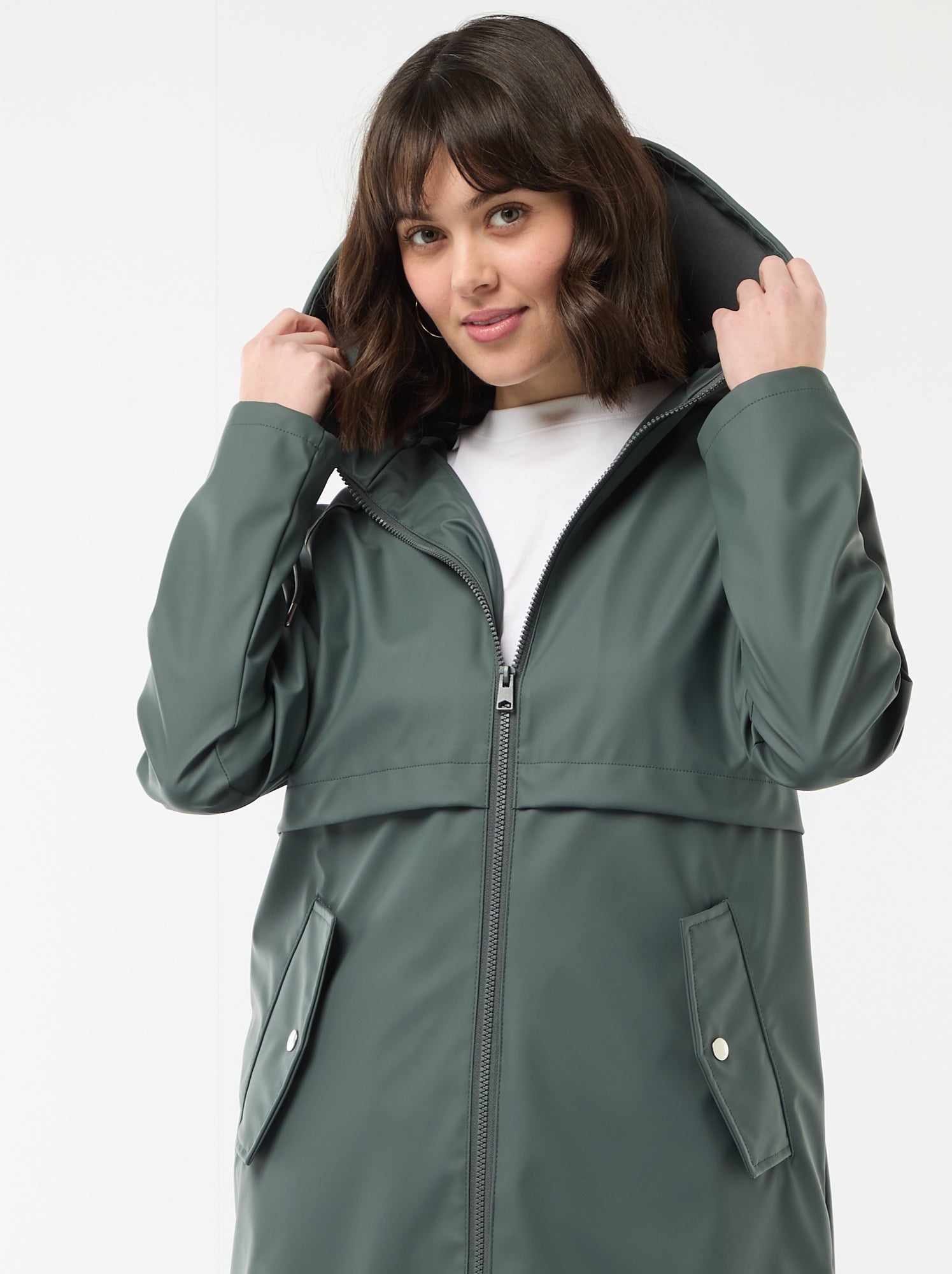 Parka gummy à capuche - Kaki