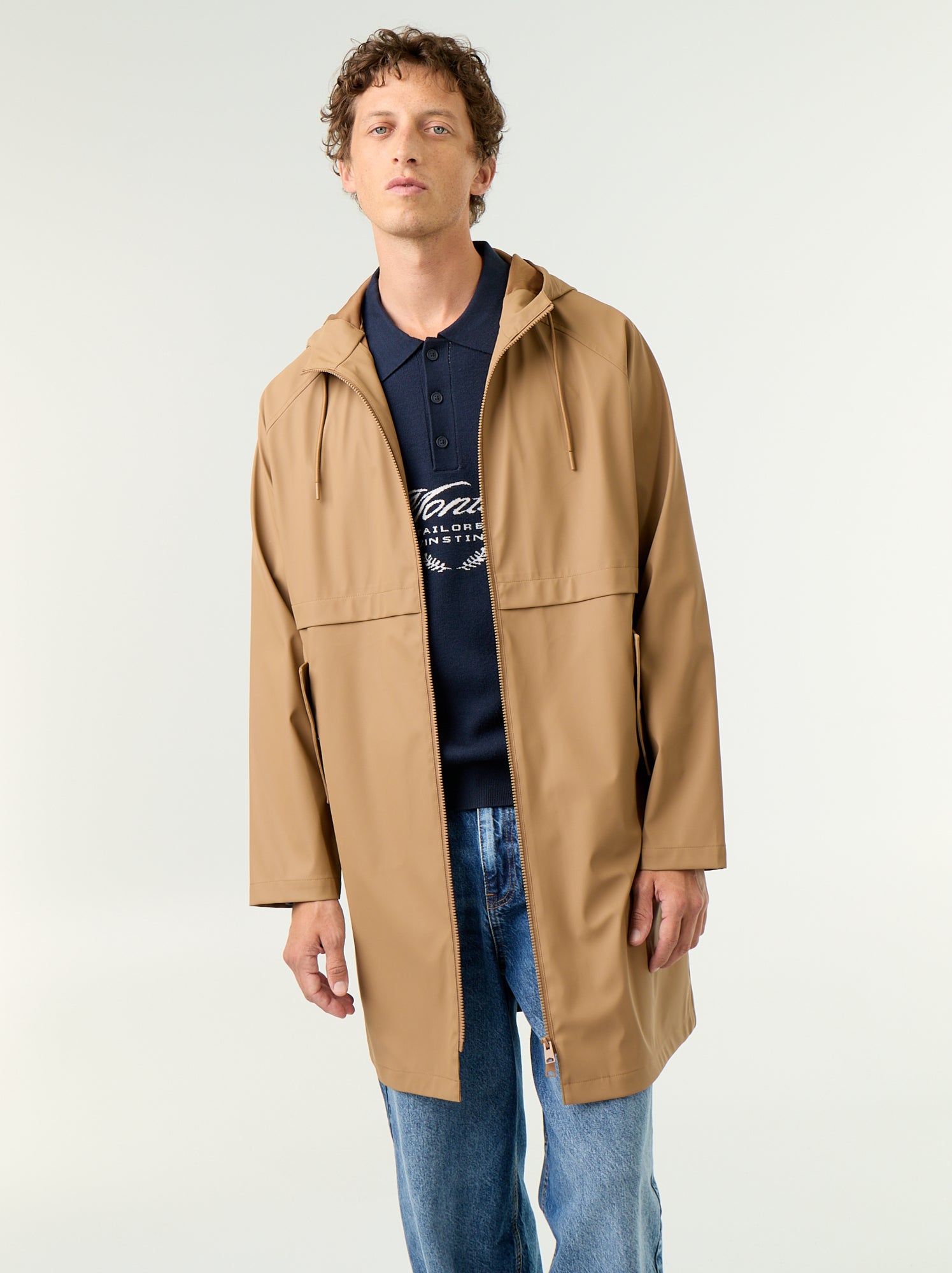 Parka imperméable longue - Beige