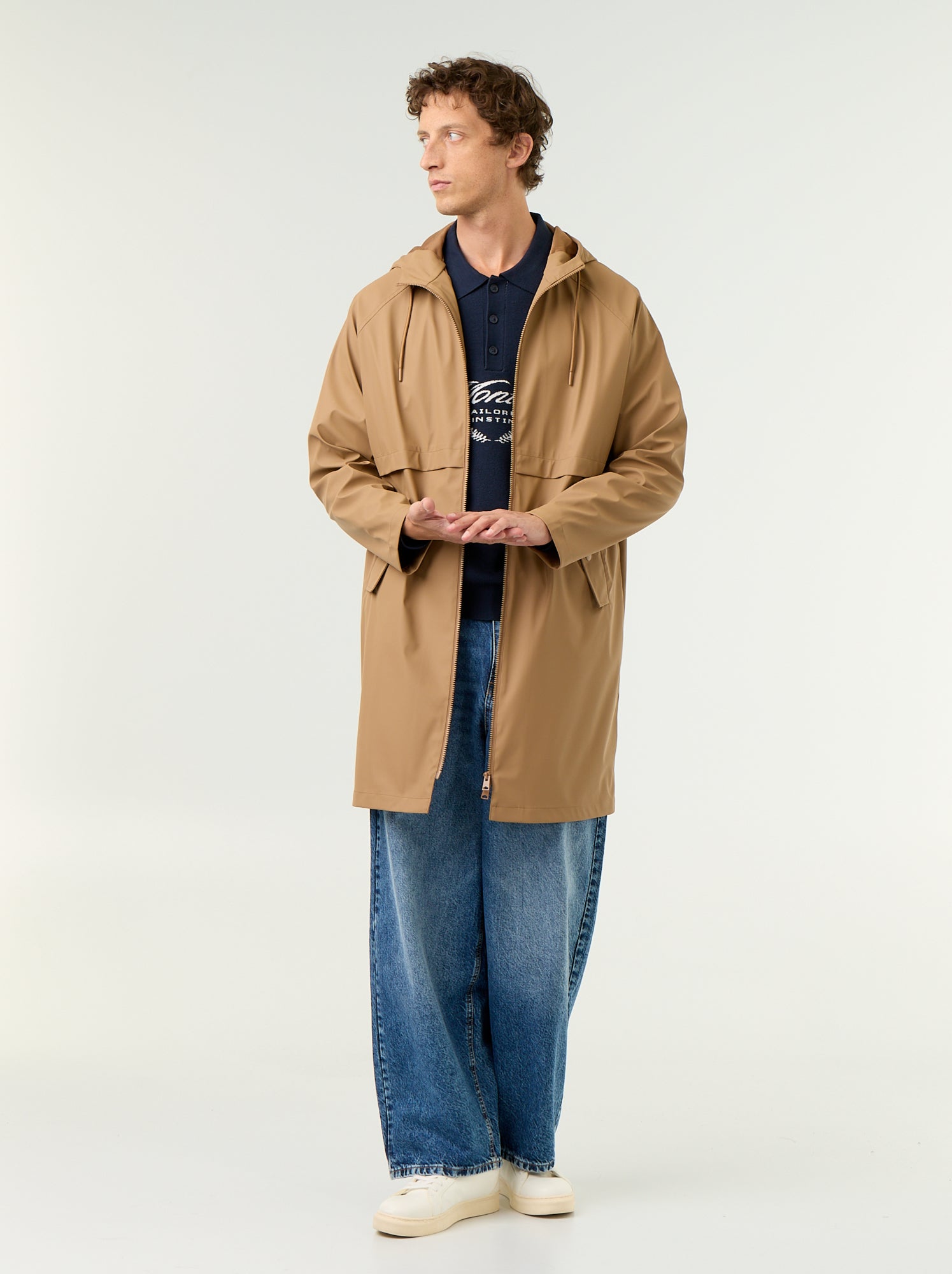 Parka imperméable longue - Beige