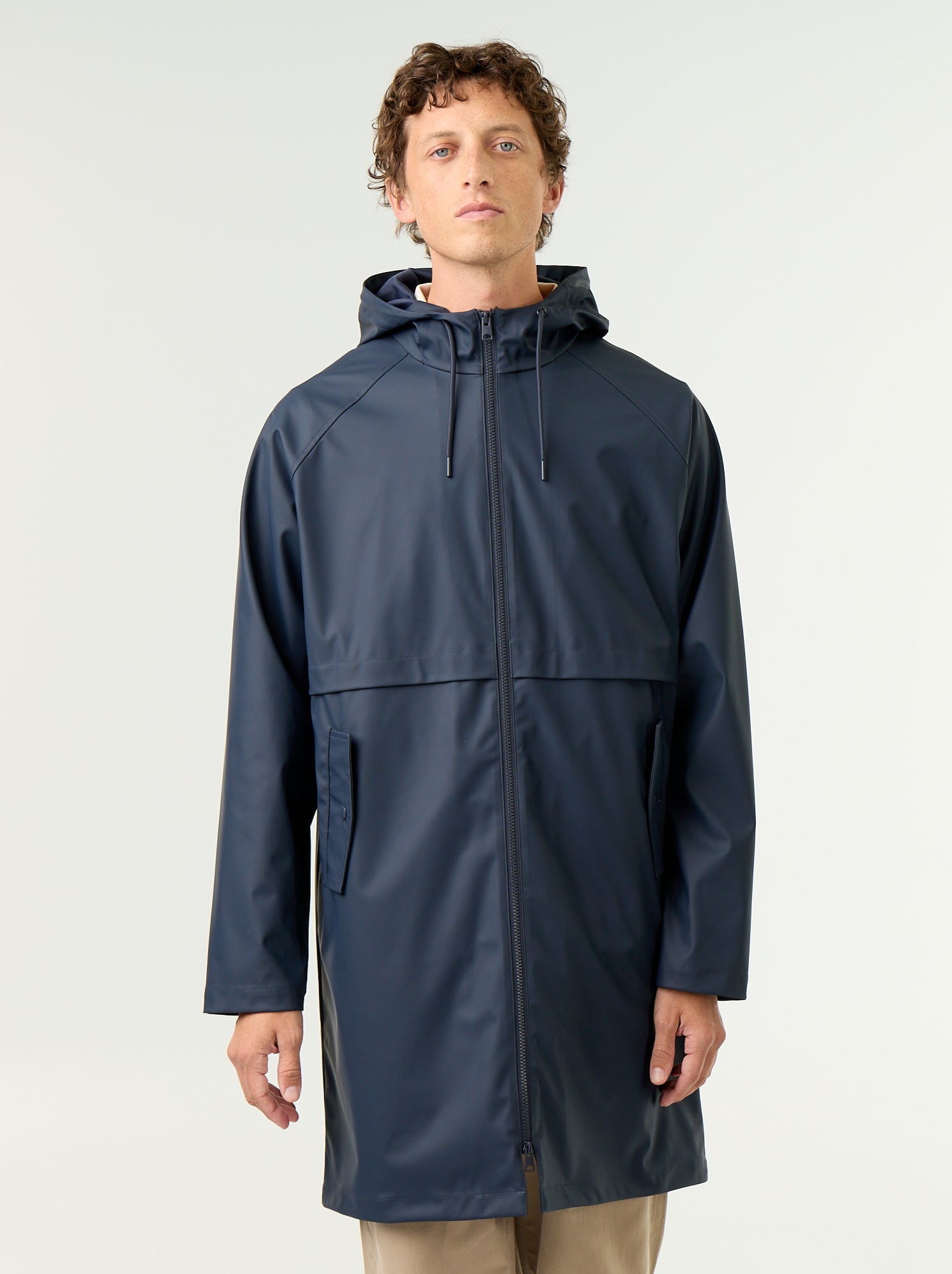 Parka imperméable longue - Bleu
