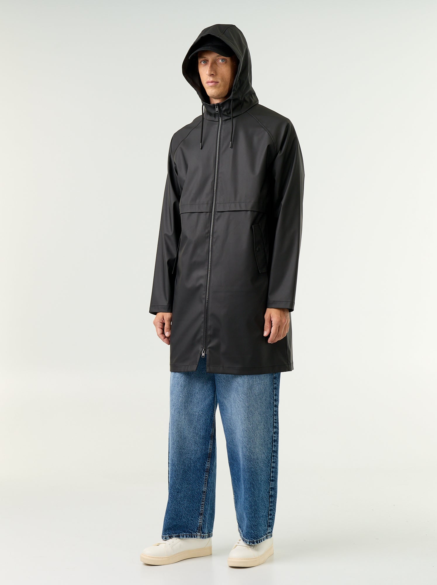 Parka imperméable longue - Noir