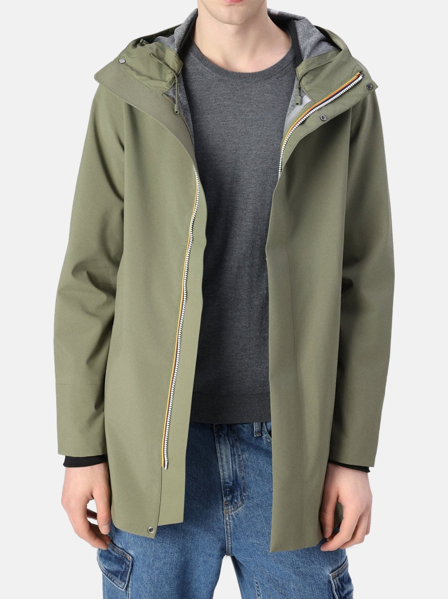 Parka K-Way Tommy Bonded Jersey - Kaki