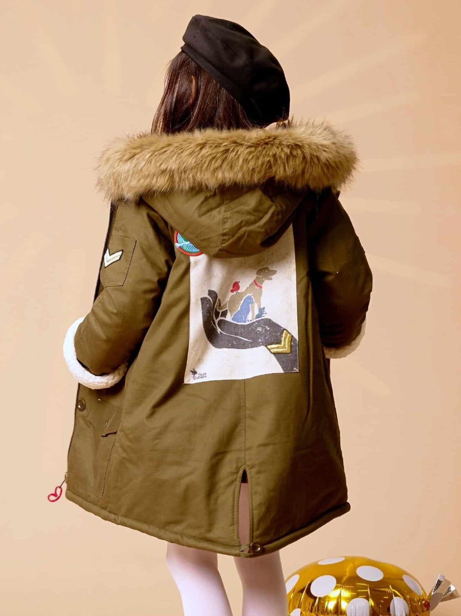Parka Longue à Capuche   2-16 Ans  ROCK & LOVE - La Faute à Voltaire - Kaki