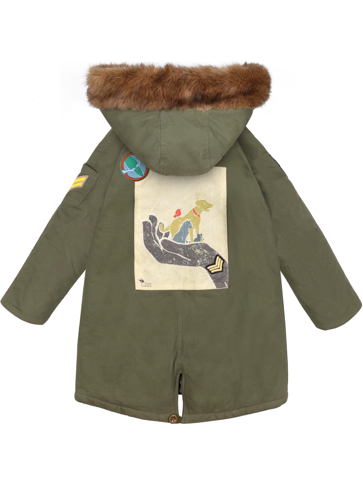 Parka Longue à Capuche   2-16 Ans  ROCK & LOVE - La Faute à Voltaire - Kaki