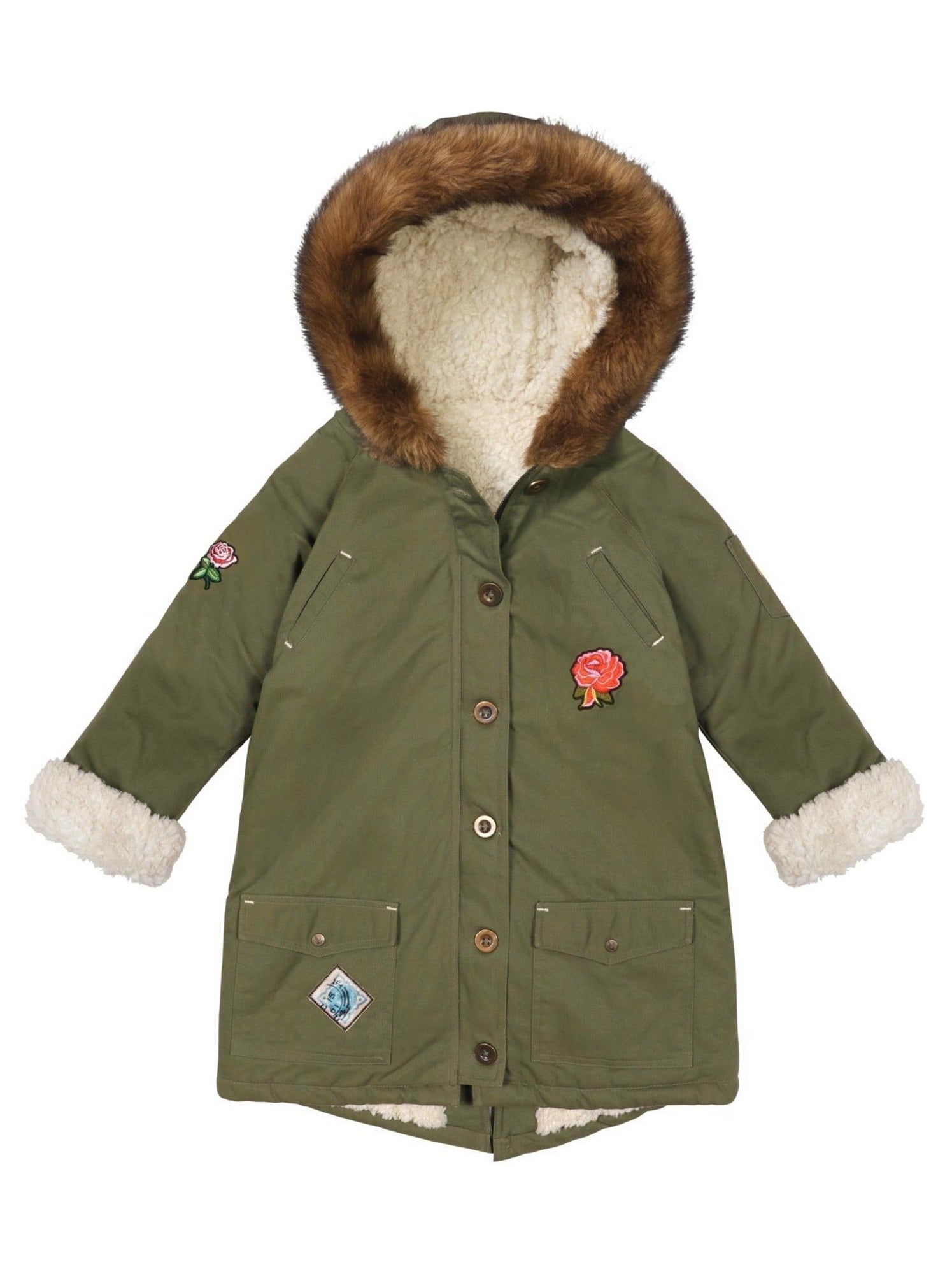 Parka Longue à Capuche   2-16 Ans  ROCK & LOVE - La Faute à Voltaire - Kaki