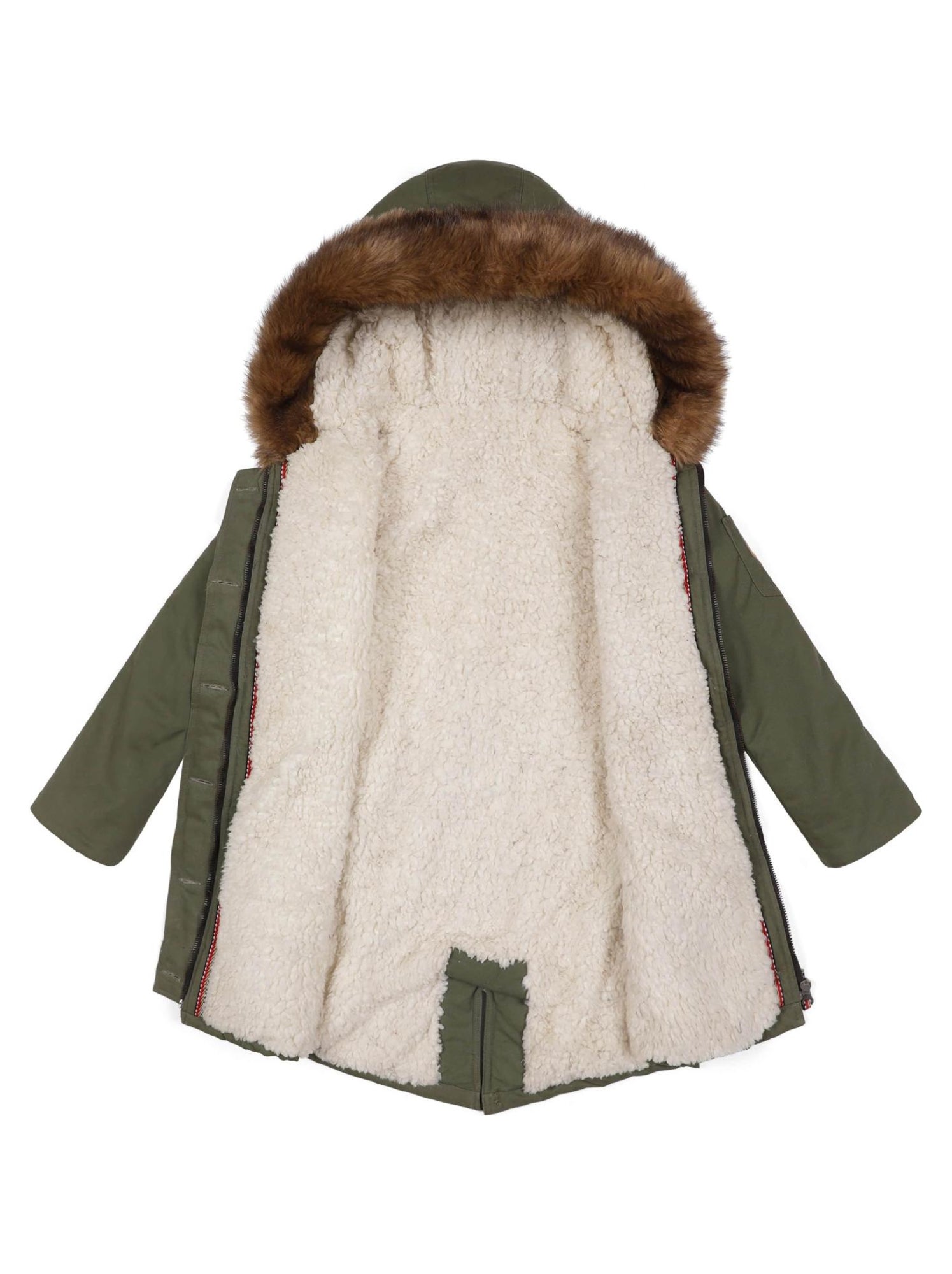 Parka Longue à Capuche   2-16 Ans  ROCK & LOVE - La Faute à Voltaire - Kaki