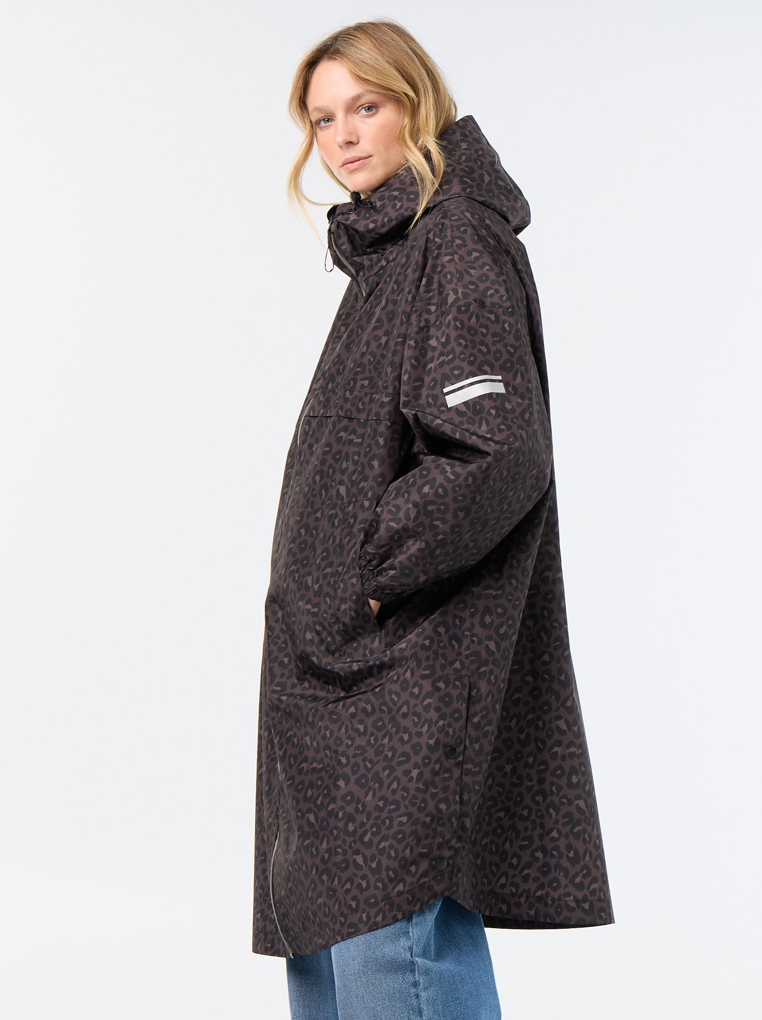 Parka longue déperlante à capuche - Marron