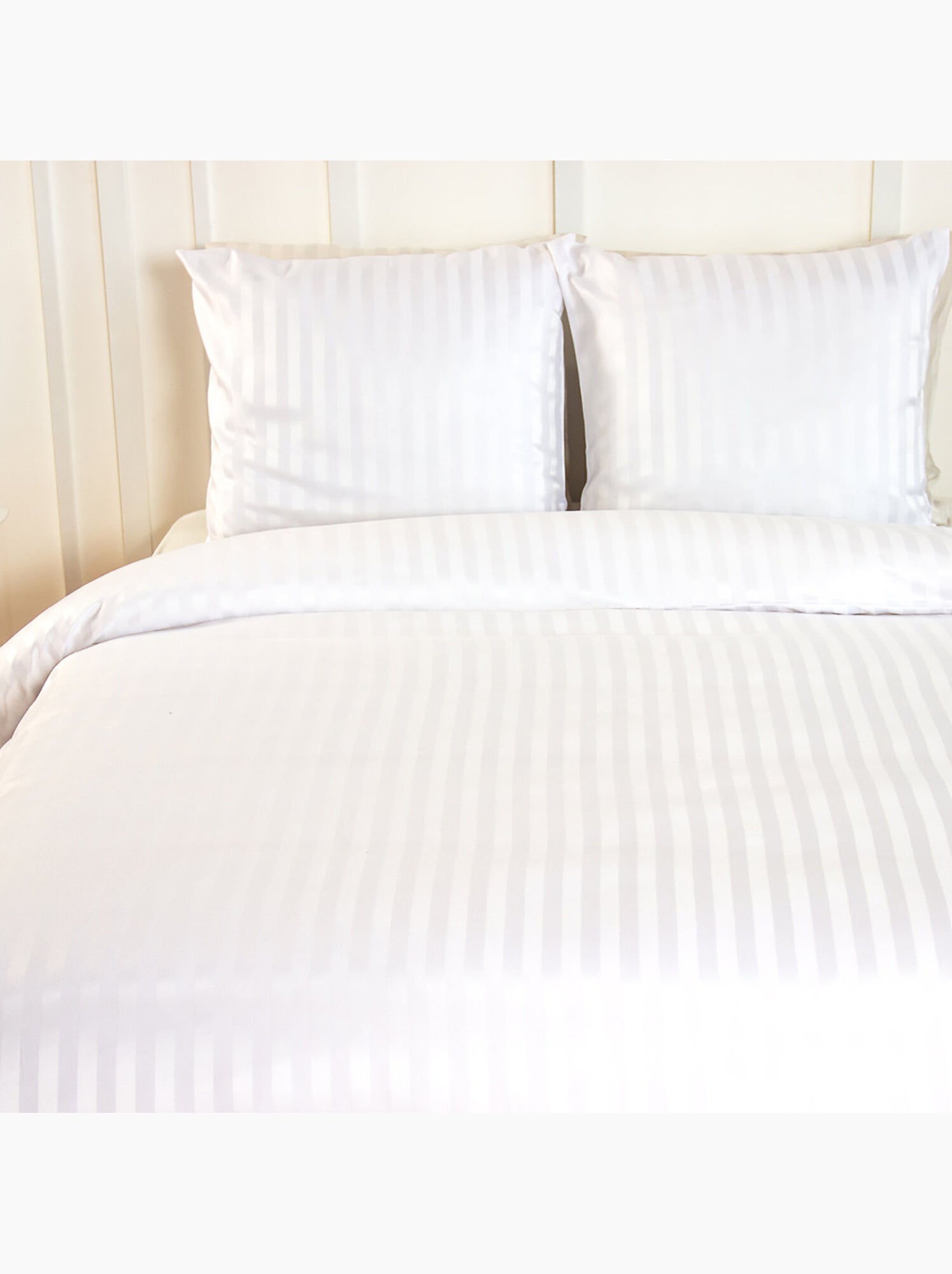 Parure de couette satin microfibre tomette - Blanc
