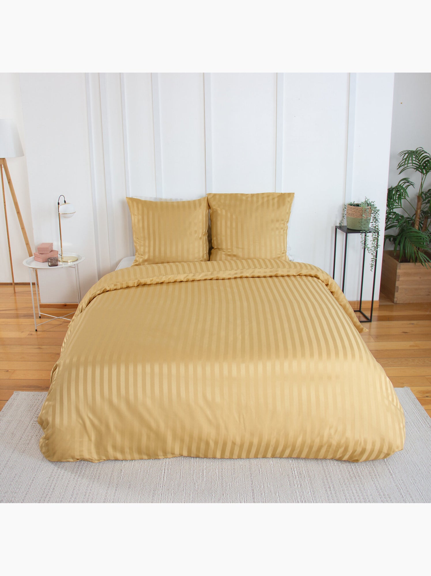 Parure de couette satin microfibre tomette - Blond