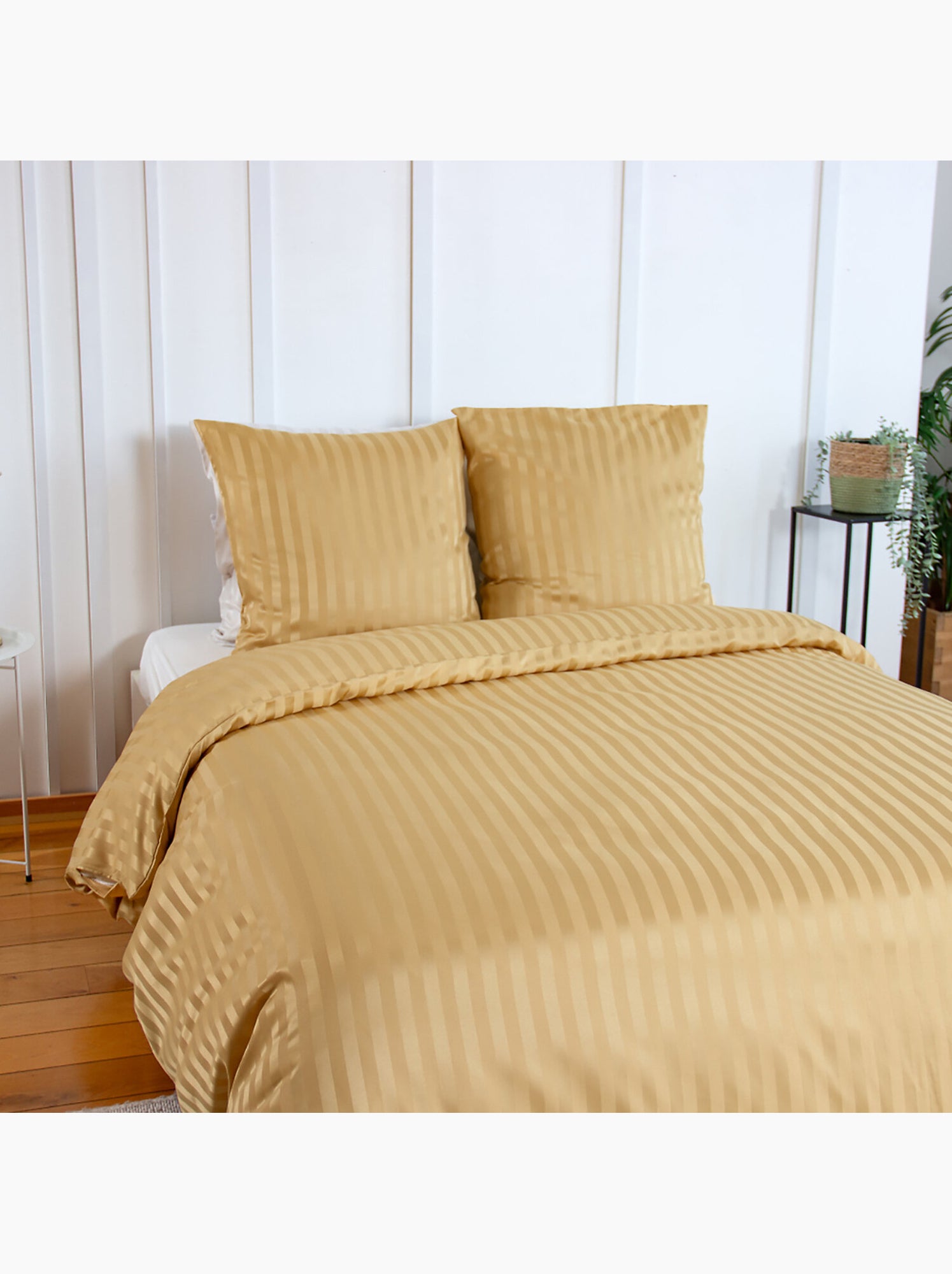 Parure de couette satin microfibre tomette - Blond