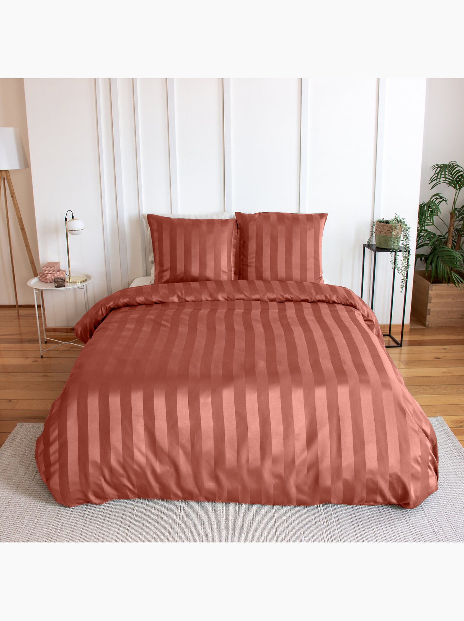 Parure de couette satin microfibre tomette - Tomette