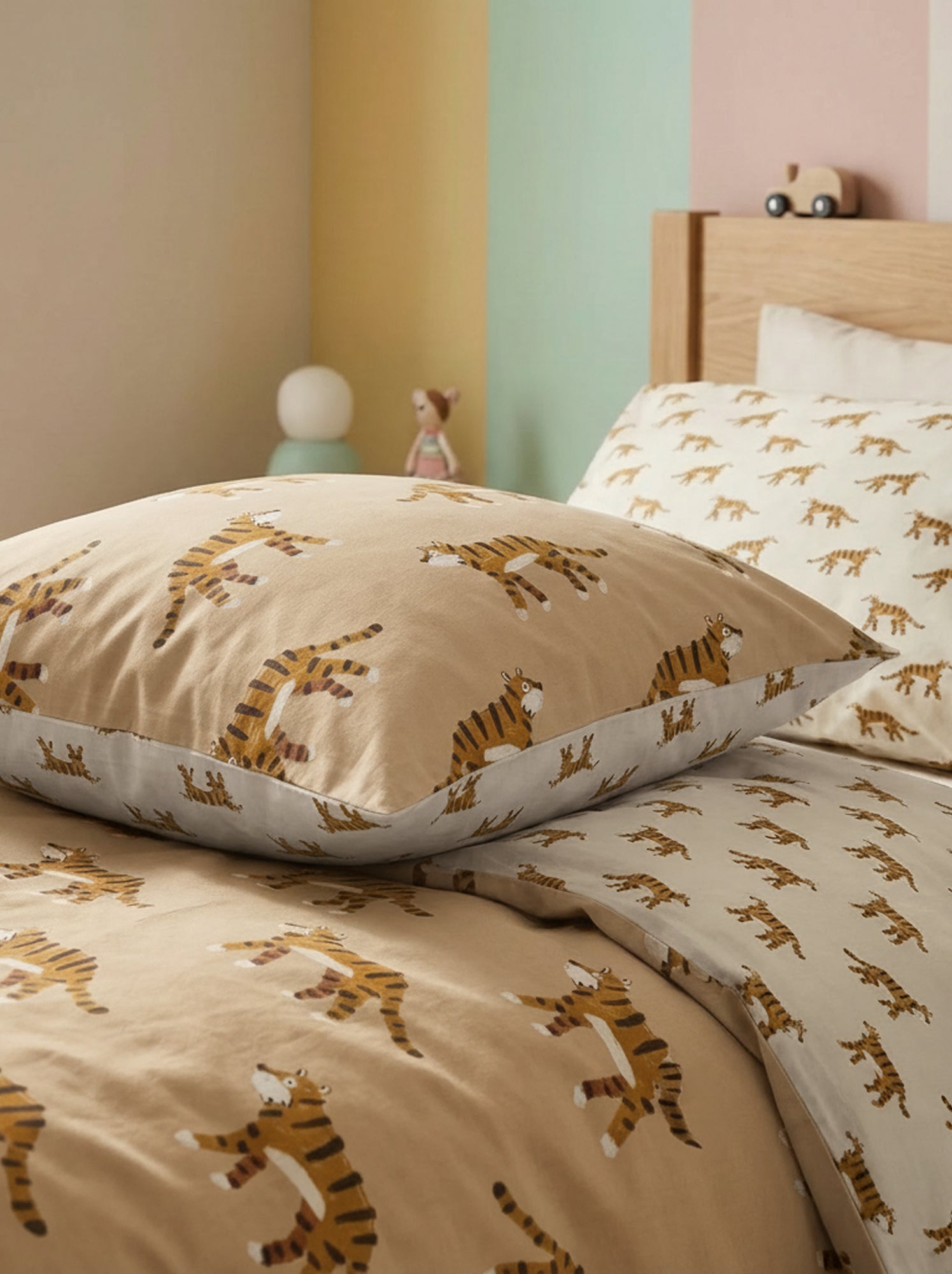 Parure de lit 1 personne 140x200 cm en coton - Beige (CGW85_4)