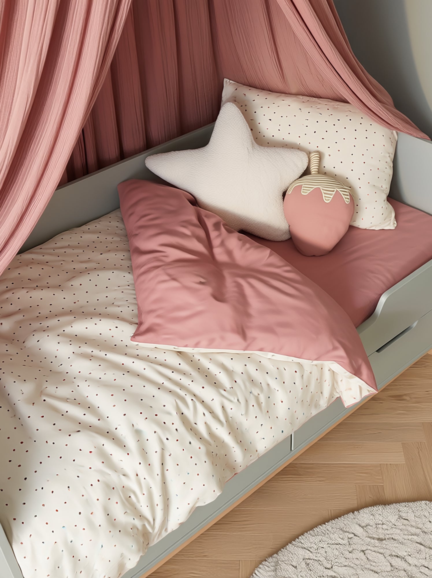 Parure de lit 1 personne 140x200 cm en coton - Beige (CGW85_7)