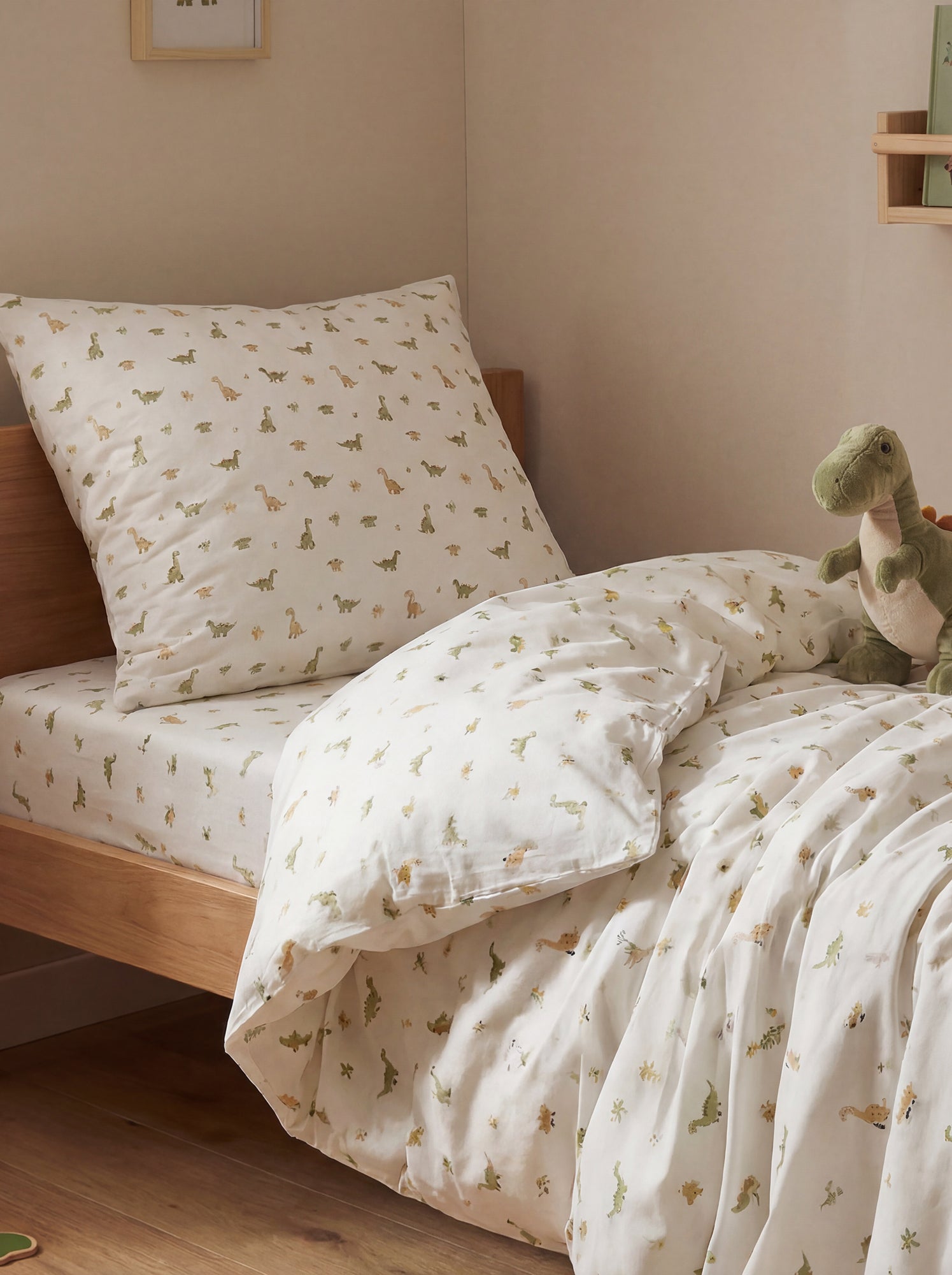 Parure de lit 1 personne 140x200 cm en coton - Beige (CGW85_9)