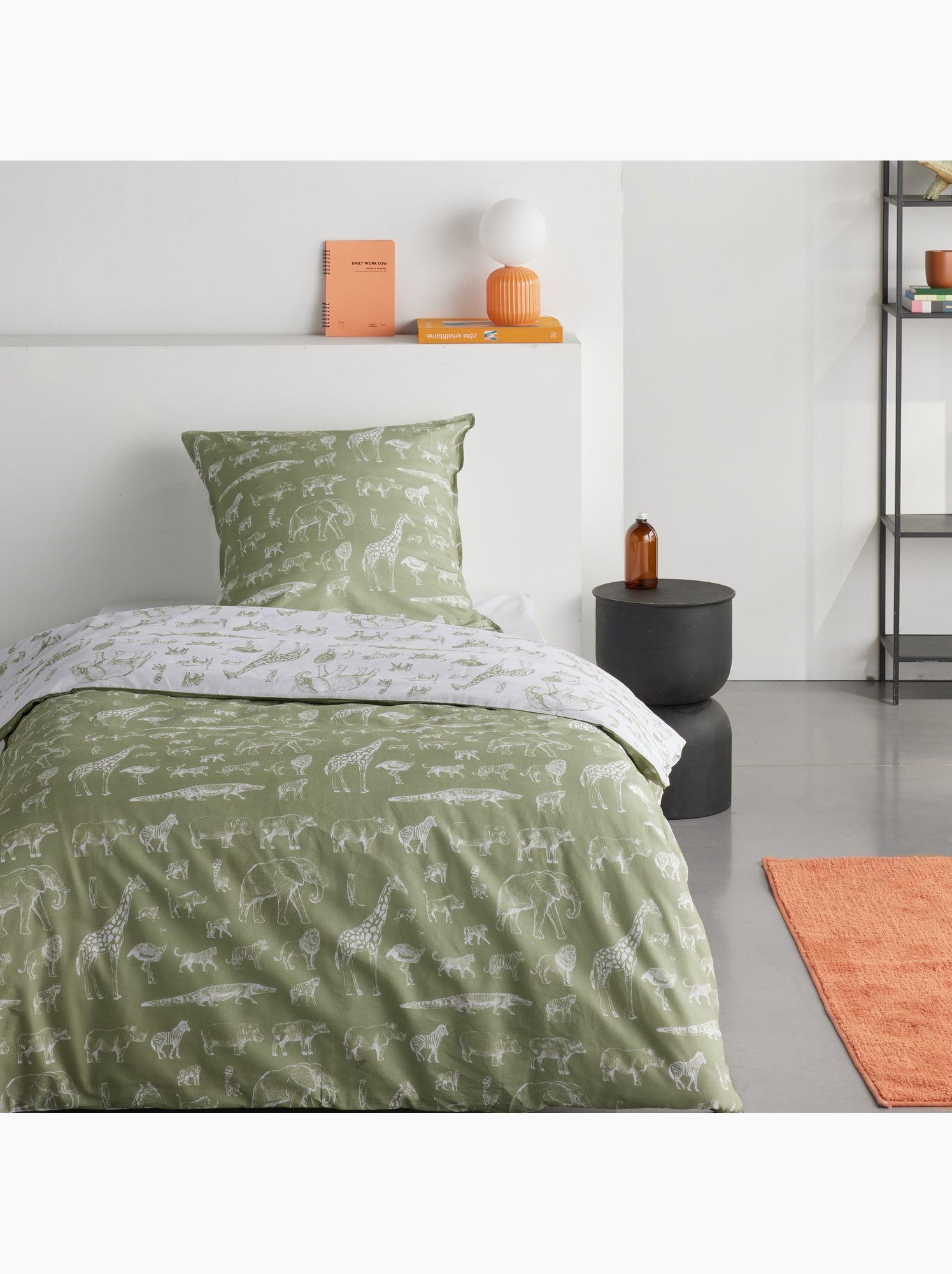 Parure de lit 1 personne HAPPY - Vert