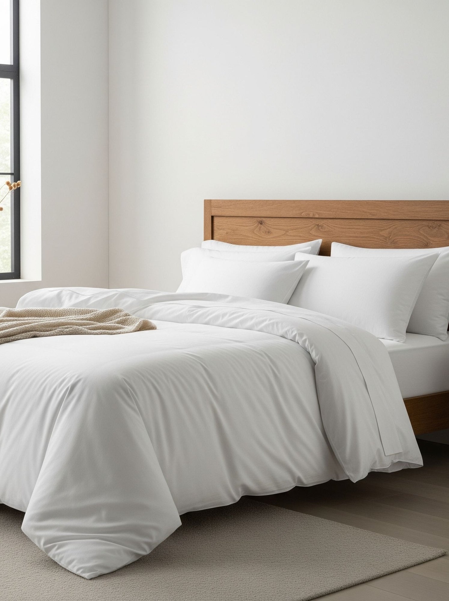 Parure de lit 100% coton - Blanc