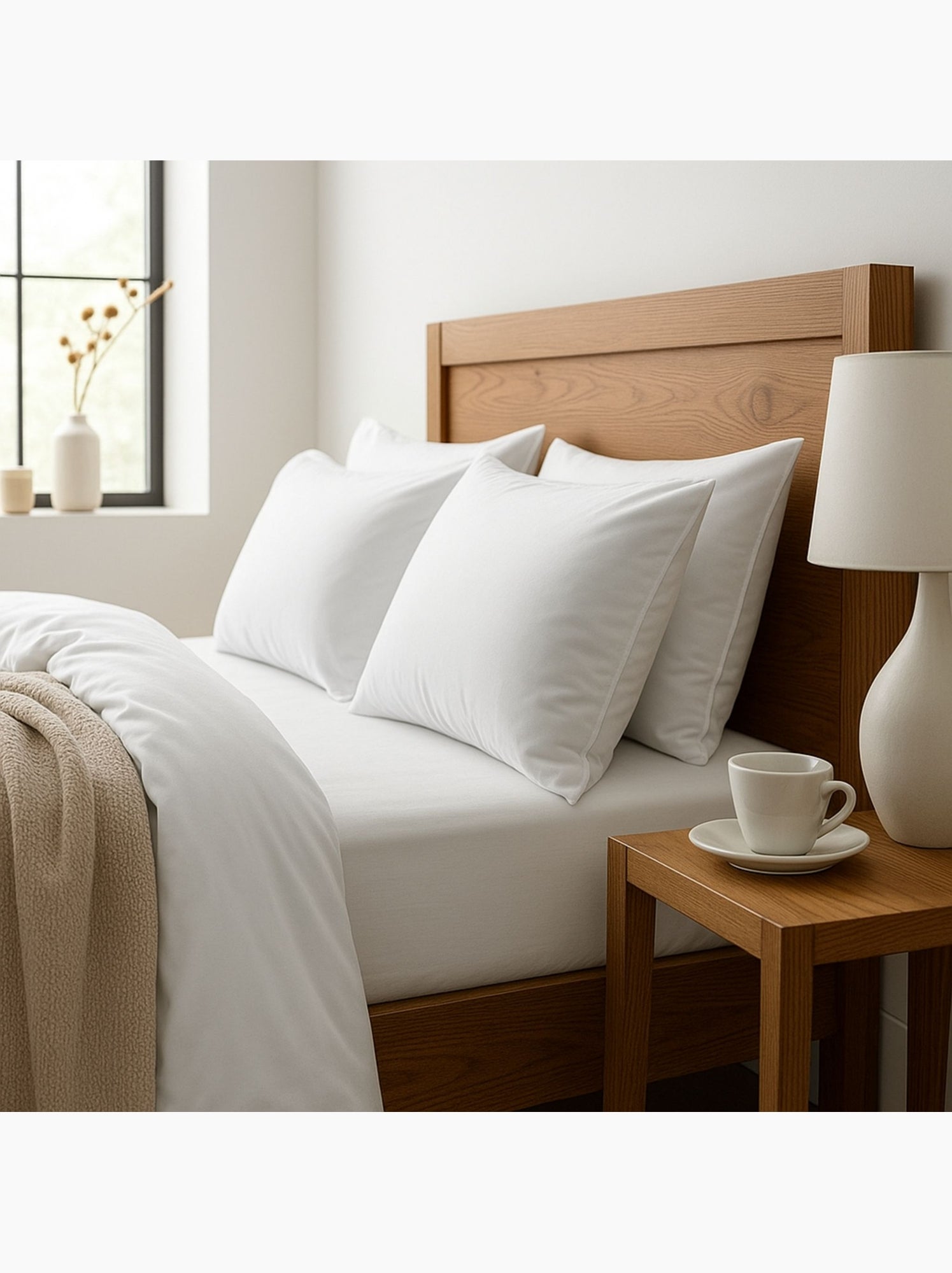 Parure de lit 100% coton - Blanc