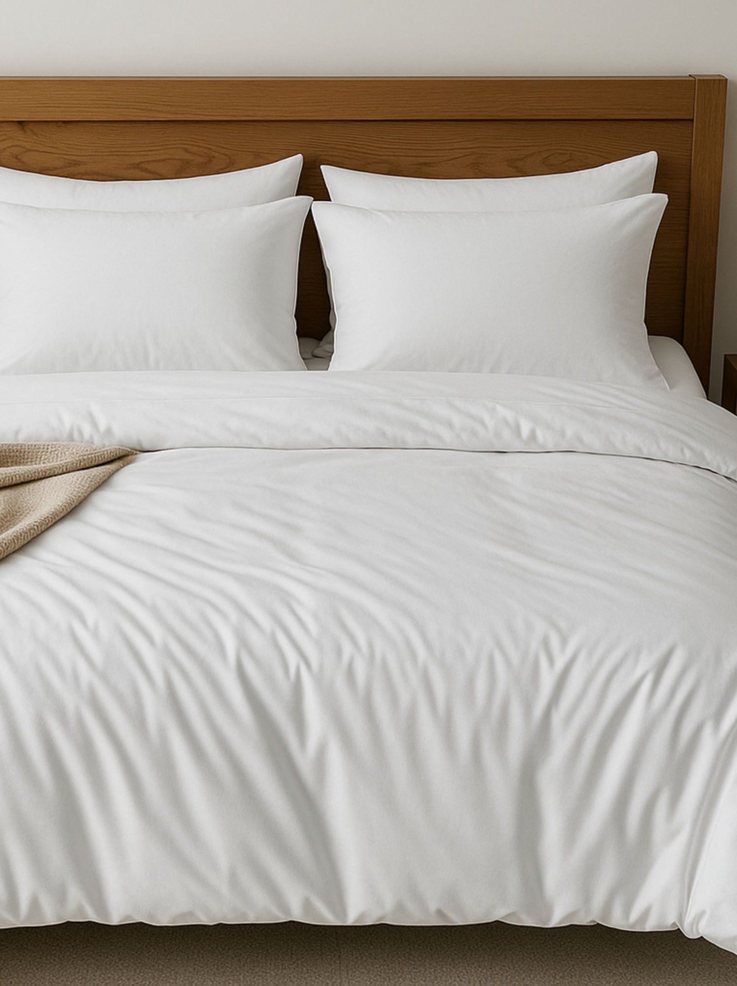 Parure de lit 100% coton - Blanc