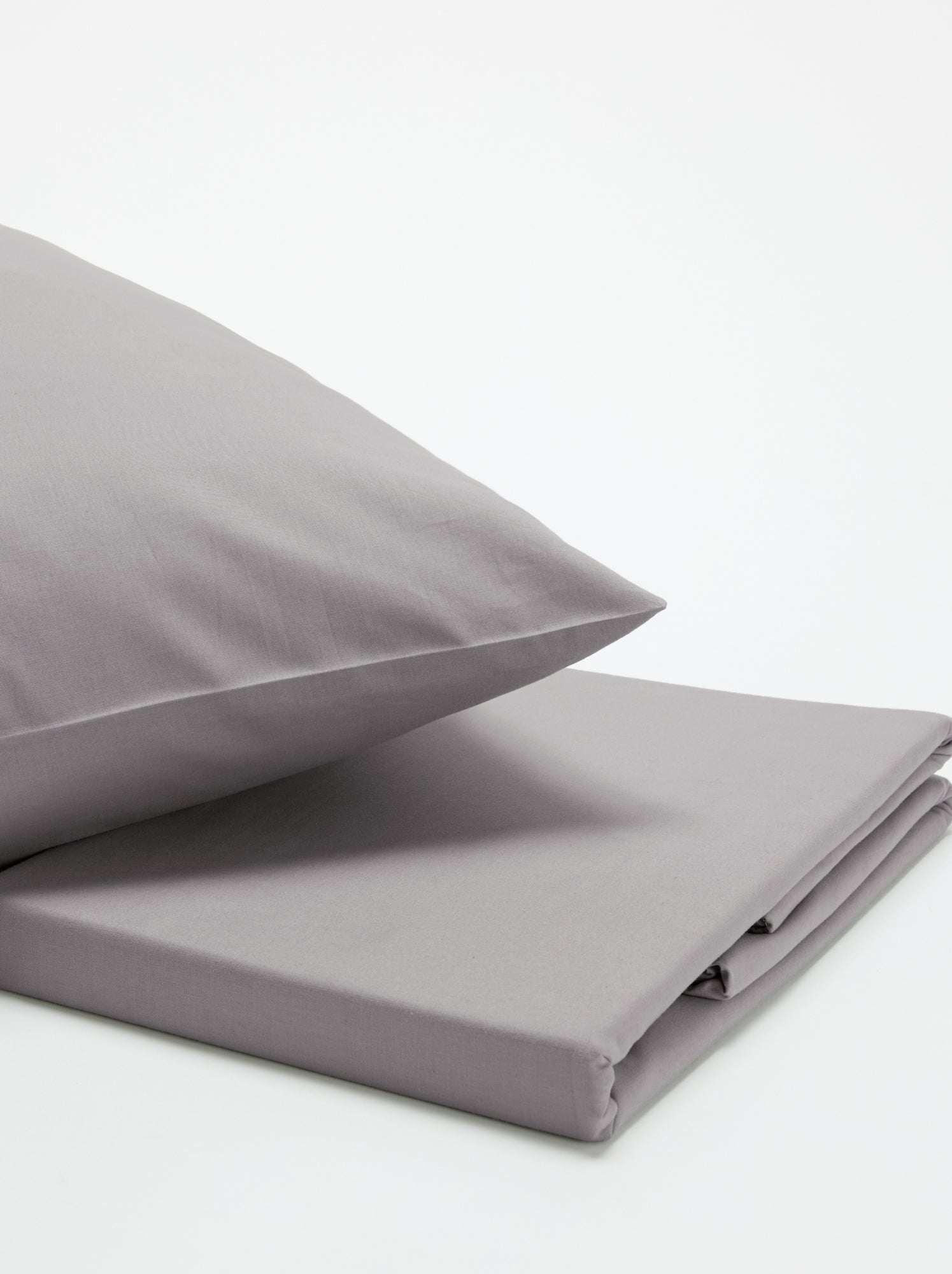Parure de lit 140 x 200 cm en coton - Gris