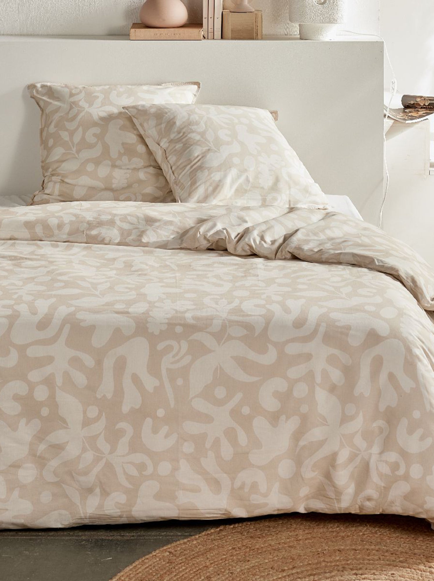 Parure de lit 2 personnes - 240x220cm - Beige