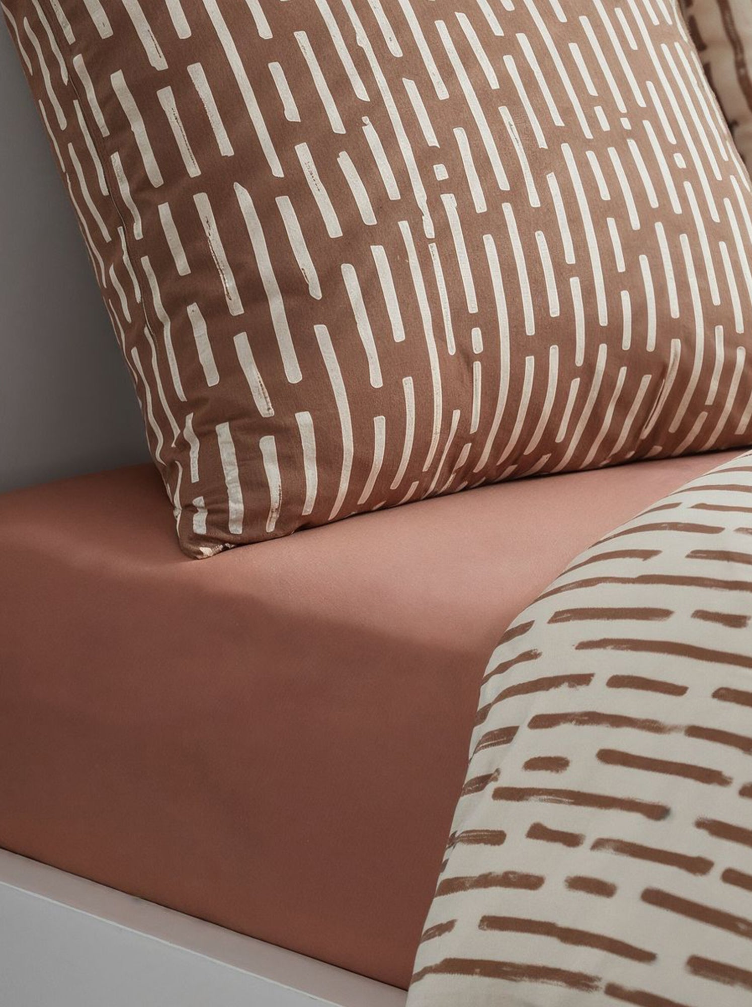 Parure de lit 2 personnes - 240x220cm - Marron