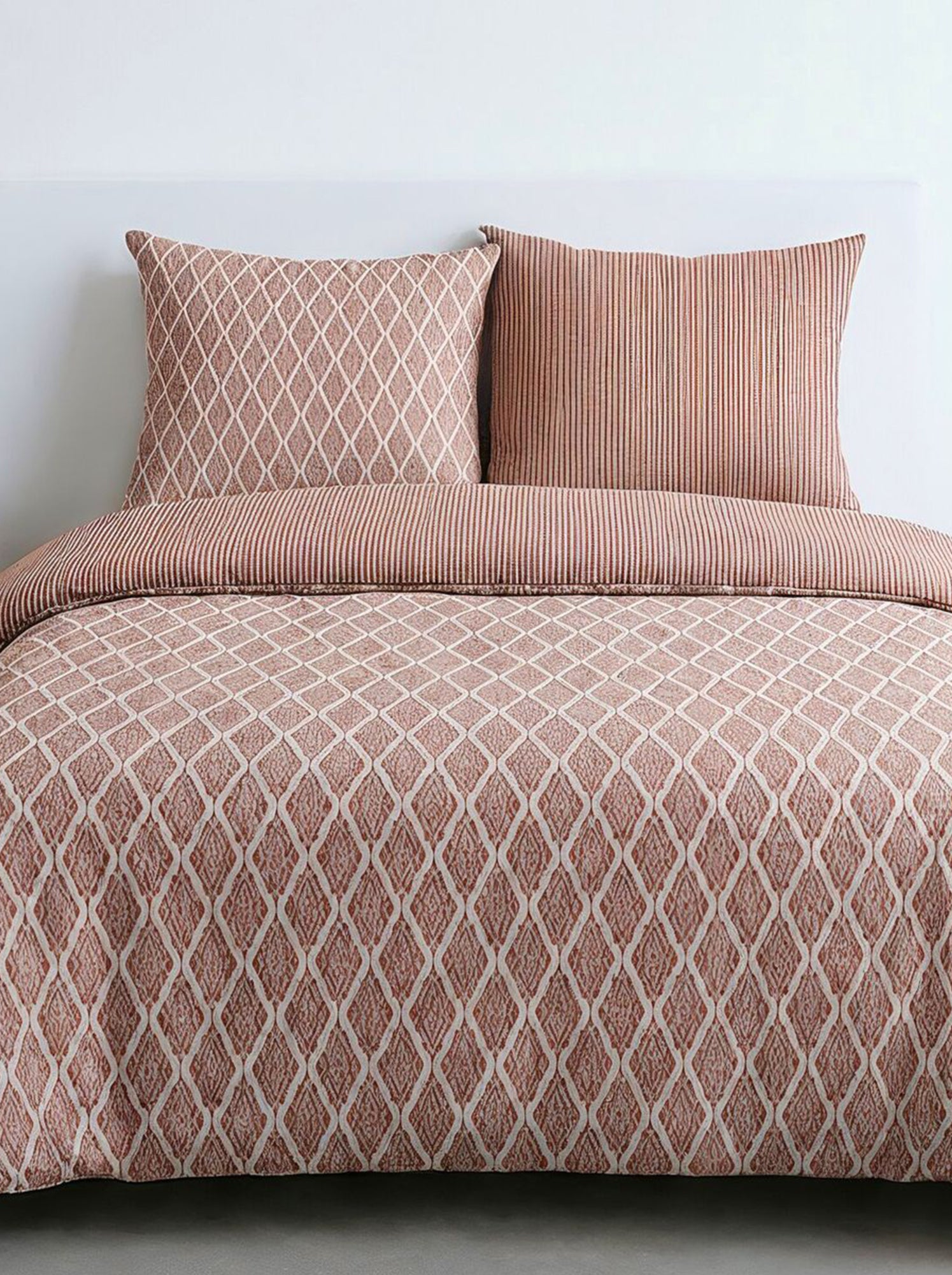 Parure de lit 2 personnes - 240x220cm - Rose