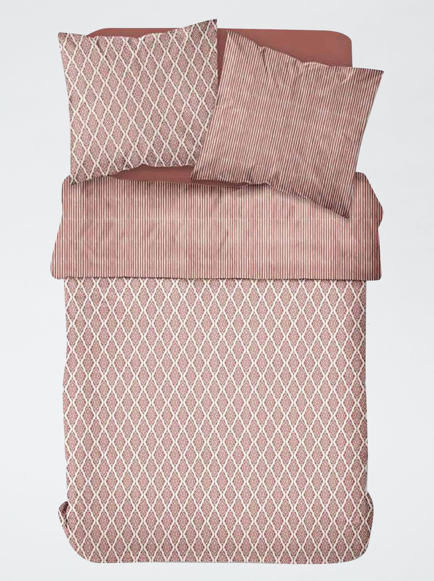 Parure de lit 2 personnes - 240x220cm - Rose