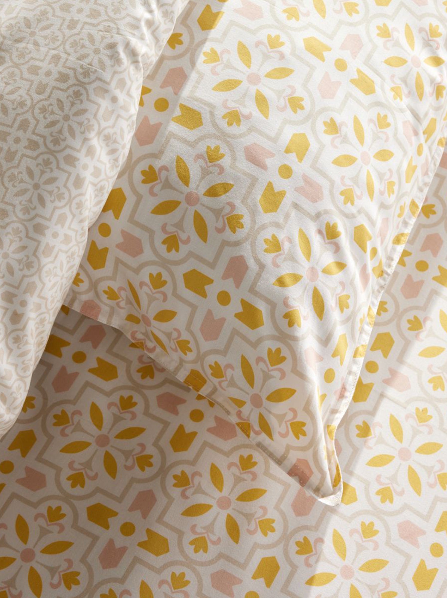 Parure de lit 2 personnes 3 pièces - Housse de couette + 2 taies d'oreiller - Beige