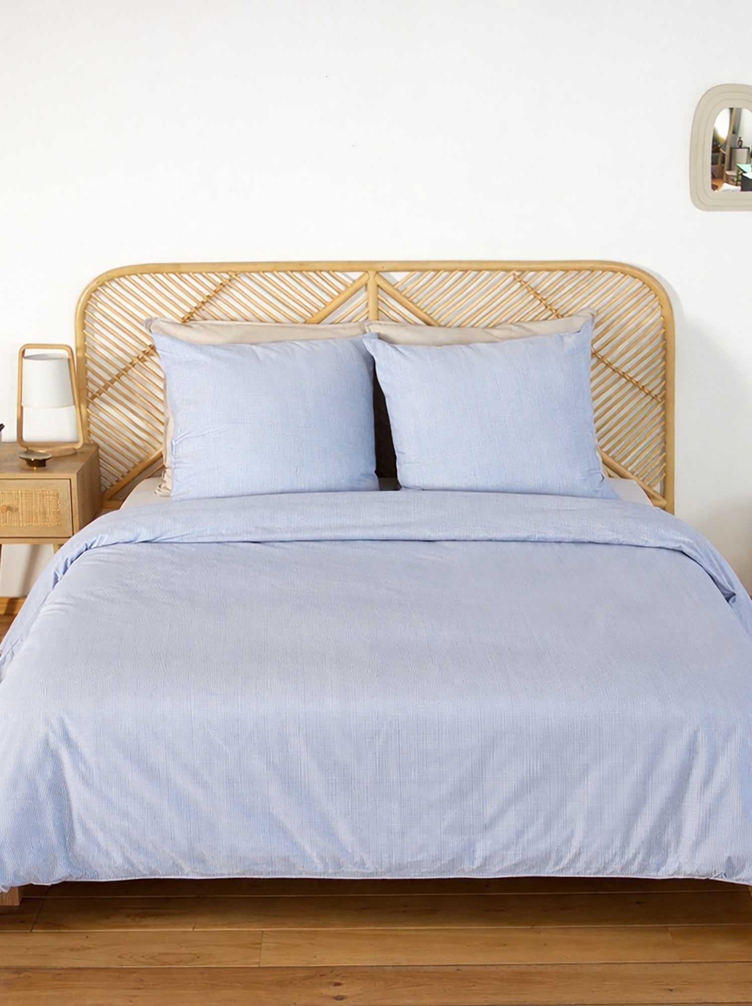 Parure de lit 2 personnes 3 pièces - Housse de couette + 2 taies d'oreiller - Bleu