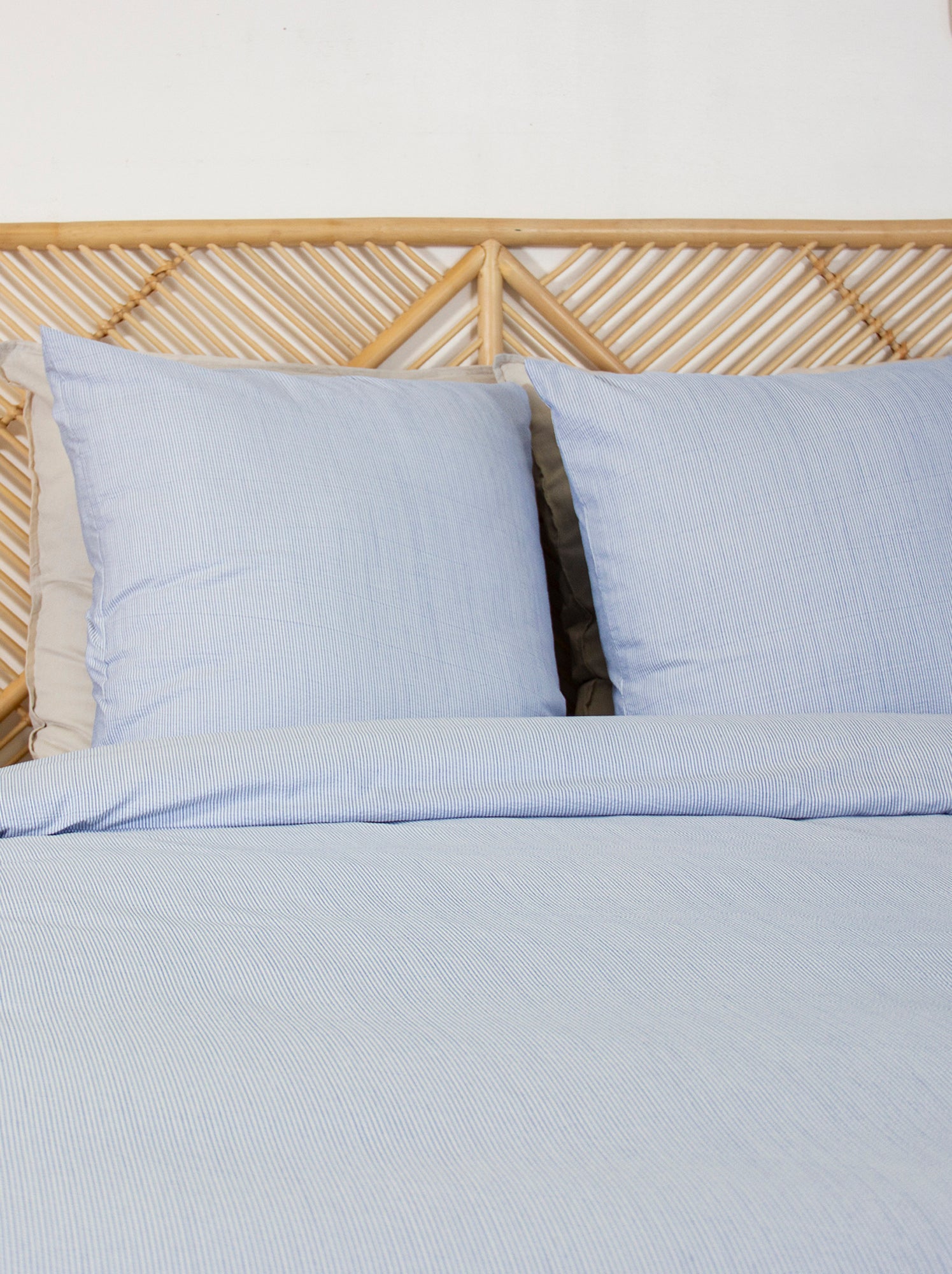 Parure de lit 2 personnes 3 pièces - Housse de couette + 2 taies d'oreiller - Bleu