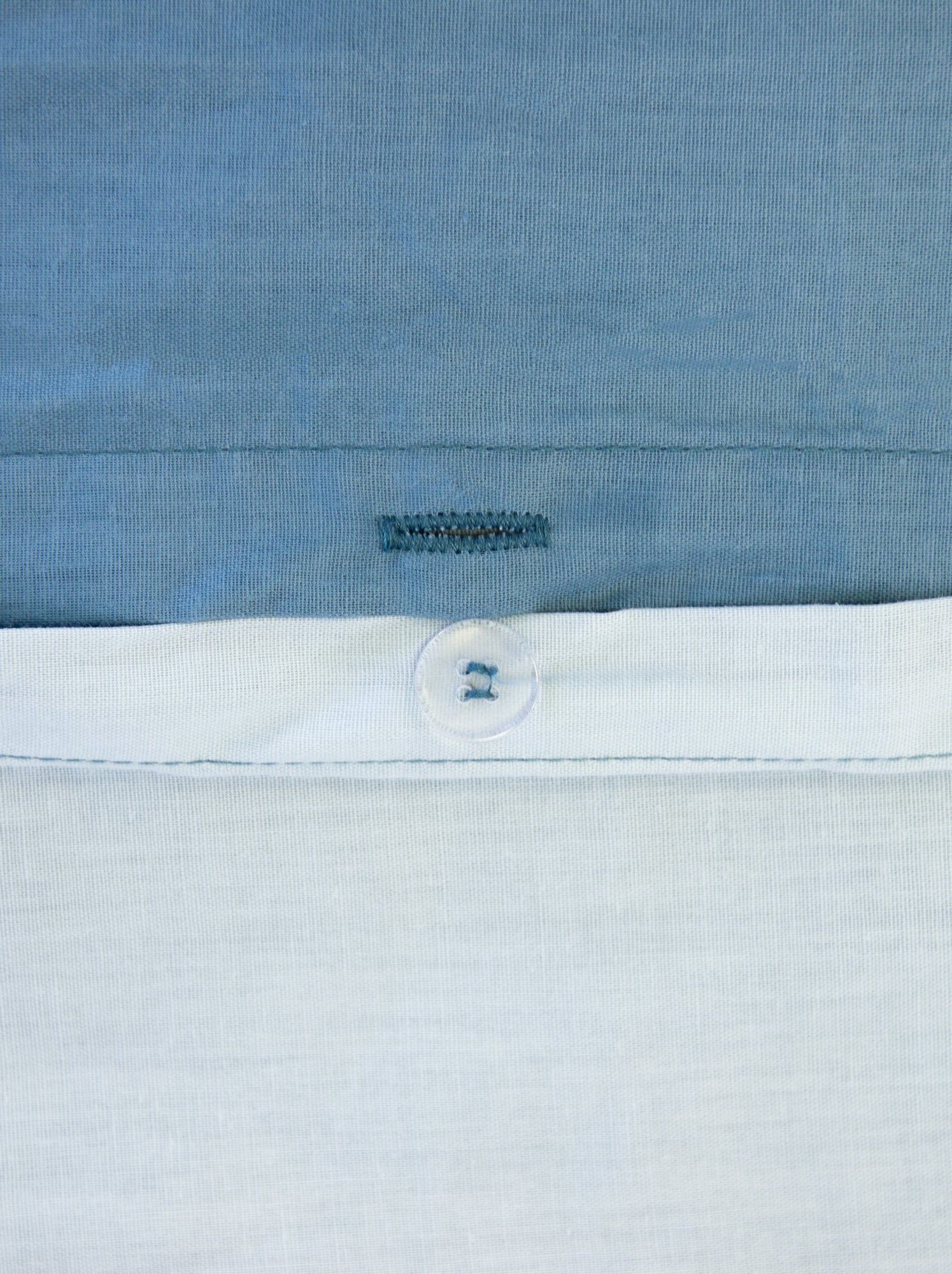 Parure de lit + 2 taies d'oreiller en coton uni 240x220 - 260x240 - Bleu