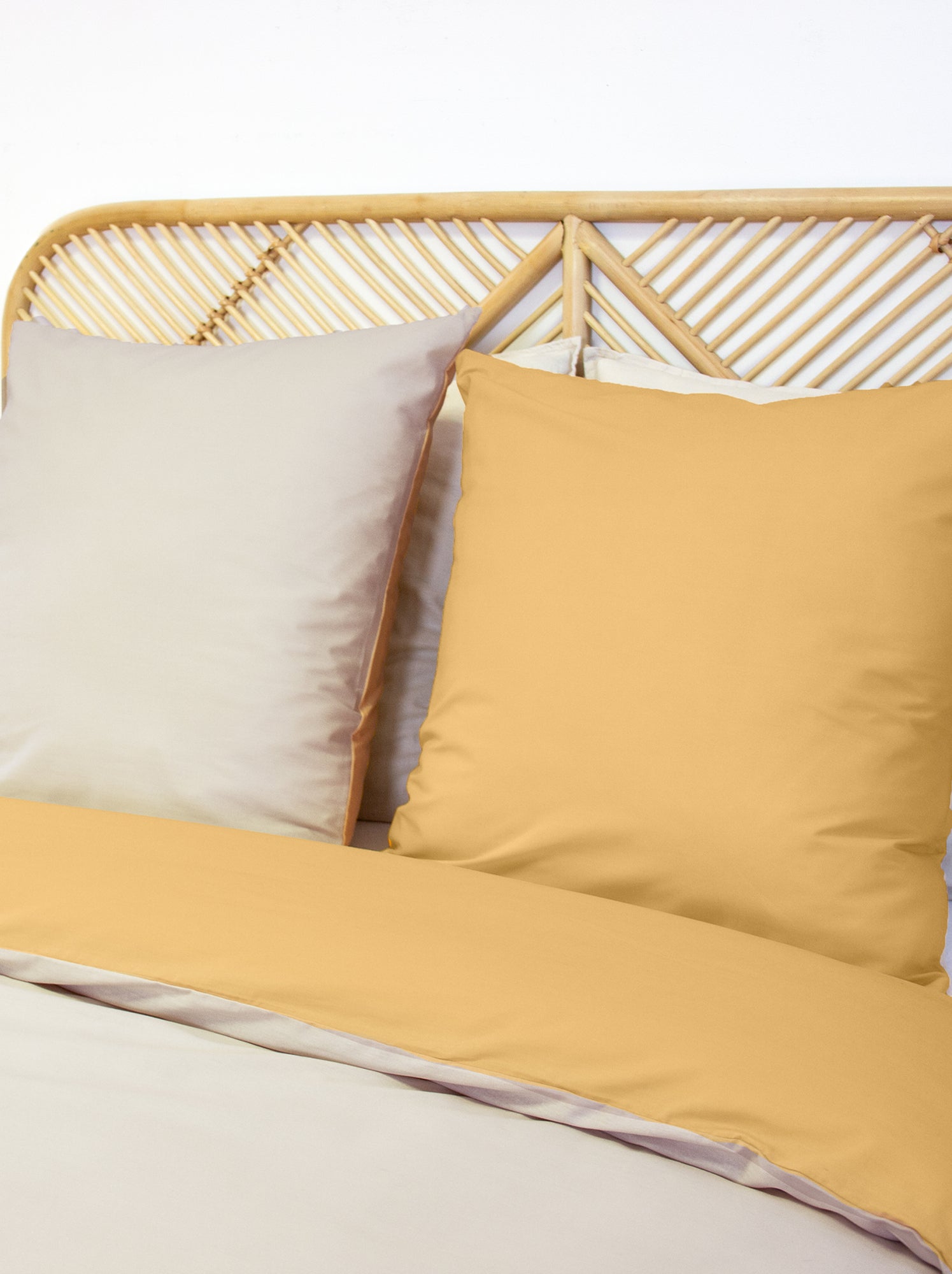 Parure de lit + 2 taies d'oreiller en coton uni 240x220 - 260x240 - Orange (FML82_2)