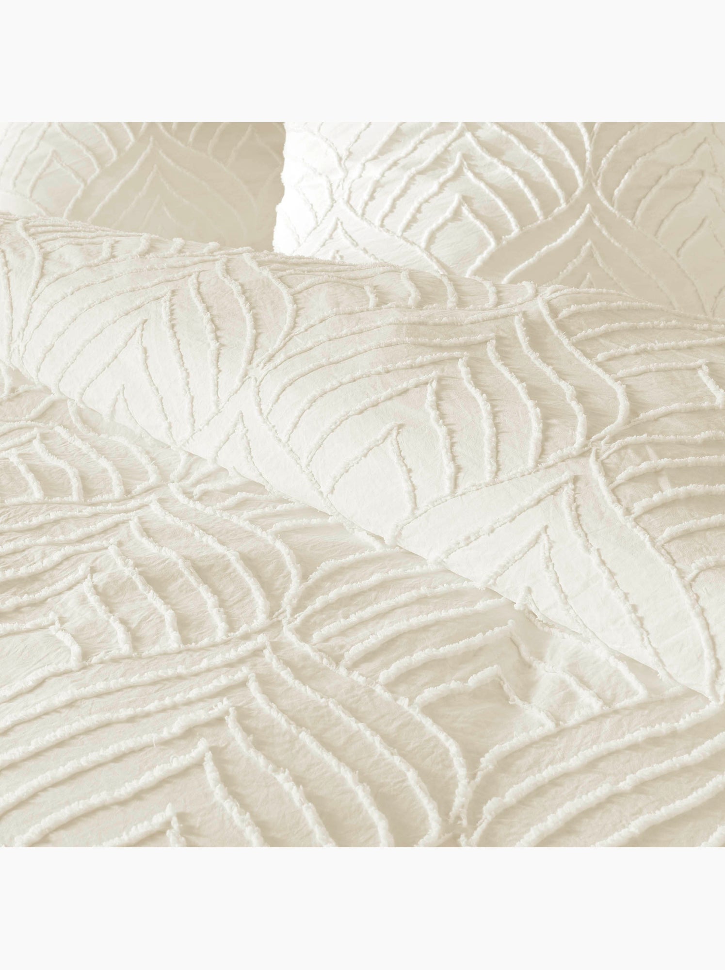 Parure de lit 3 pièces tufté - Beige clair
