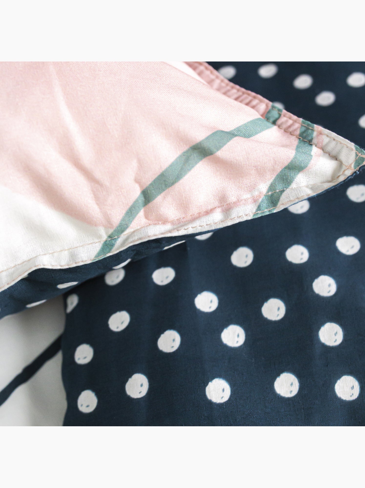 Parure de lit coton 2 personnes imprimé floral SUNSHINE - Blanc
