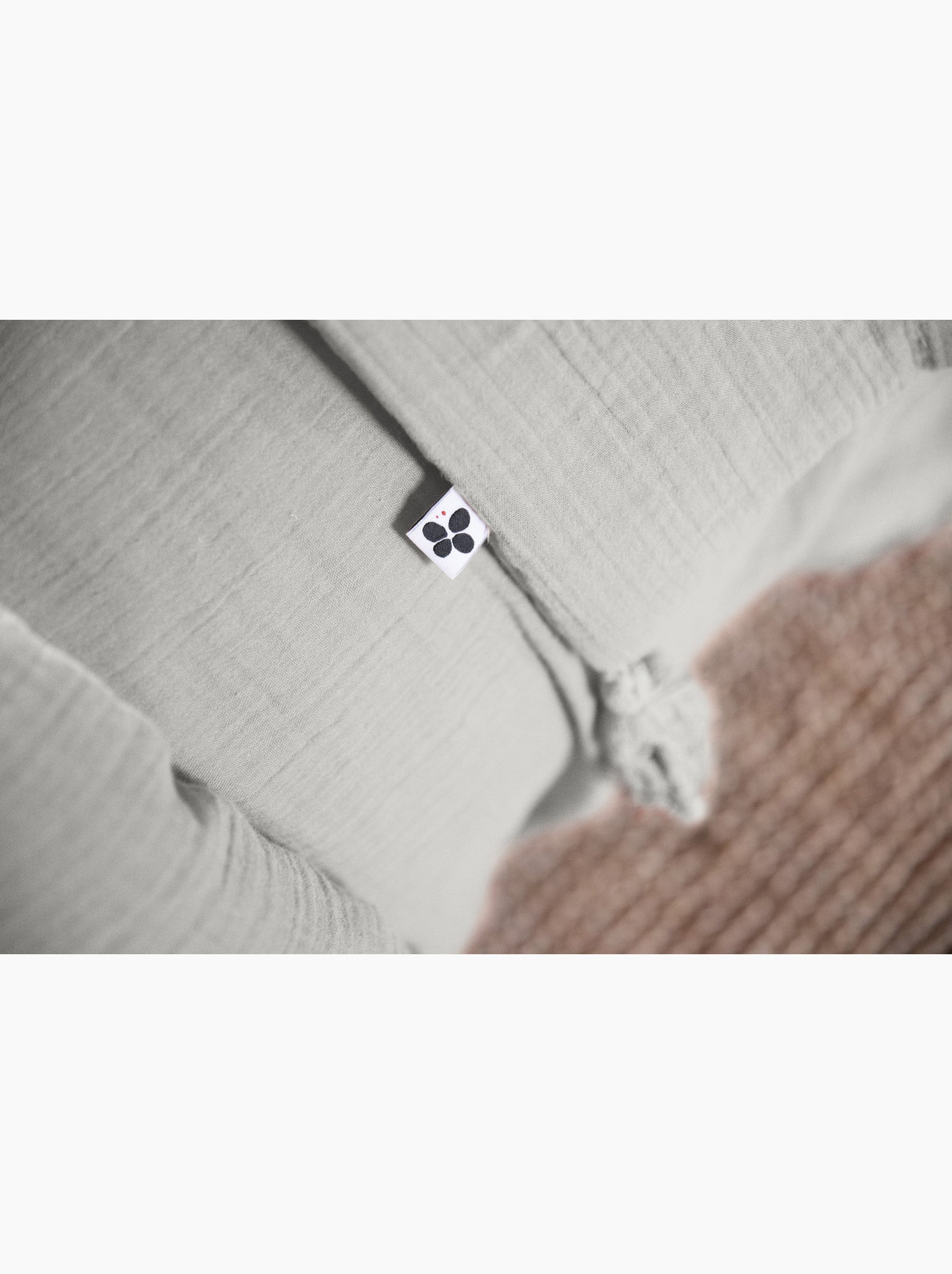 Parure de lit double gaze de coton gaïa + 2 taies 60x60 cm - Gris clair