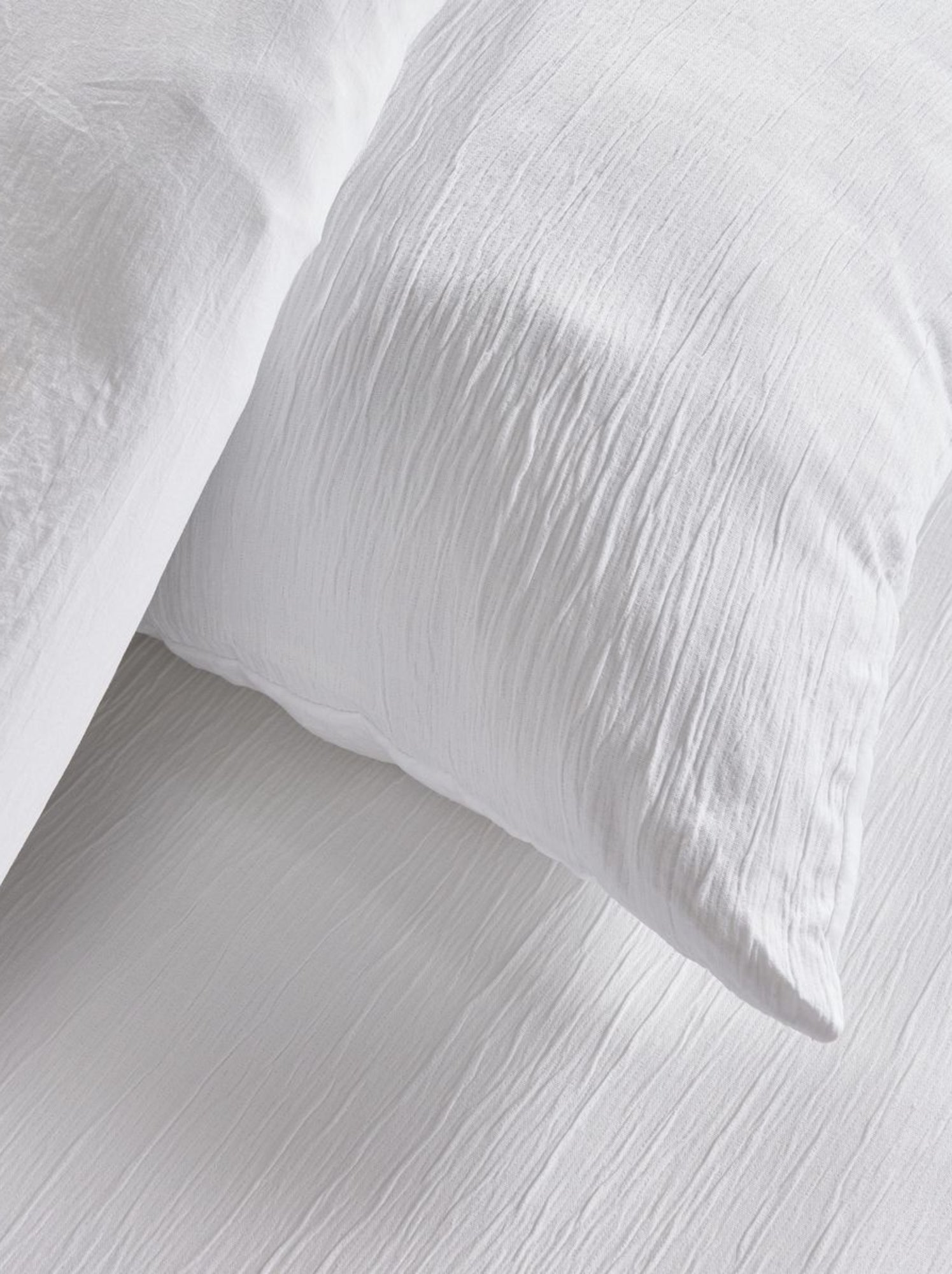 Parure de lit effet crépon unie ESSENTIAL - Blanc