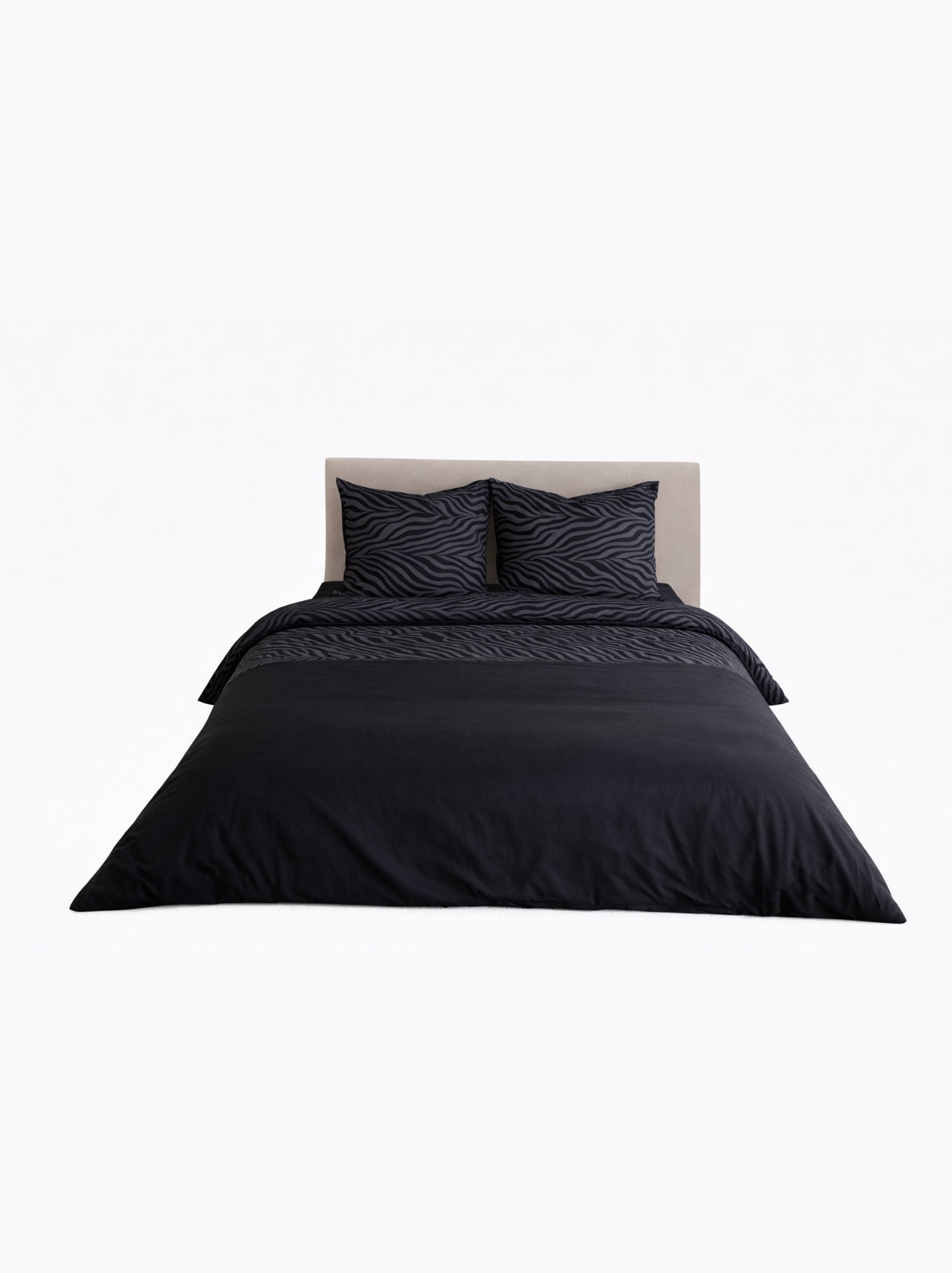 Parure de lit en coton réversible - imprimé léopard jaune - 240x220 / jaune - Noir