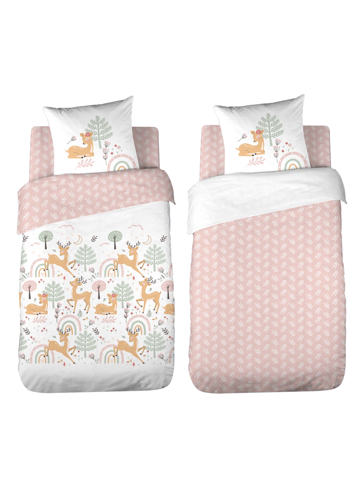 Parure de lit enfant biche forêt - Blanc