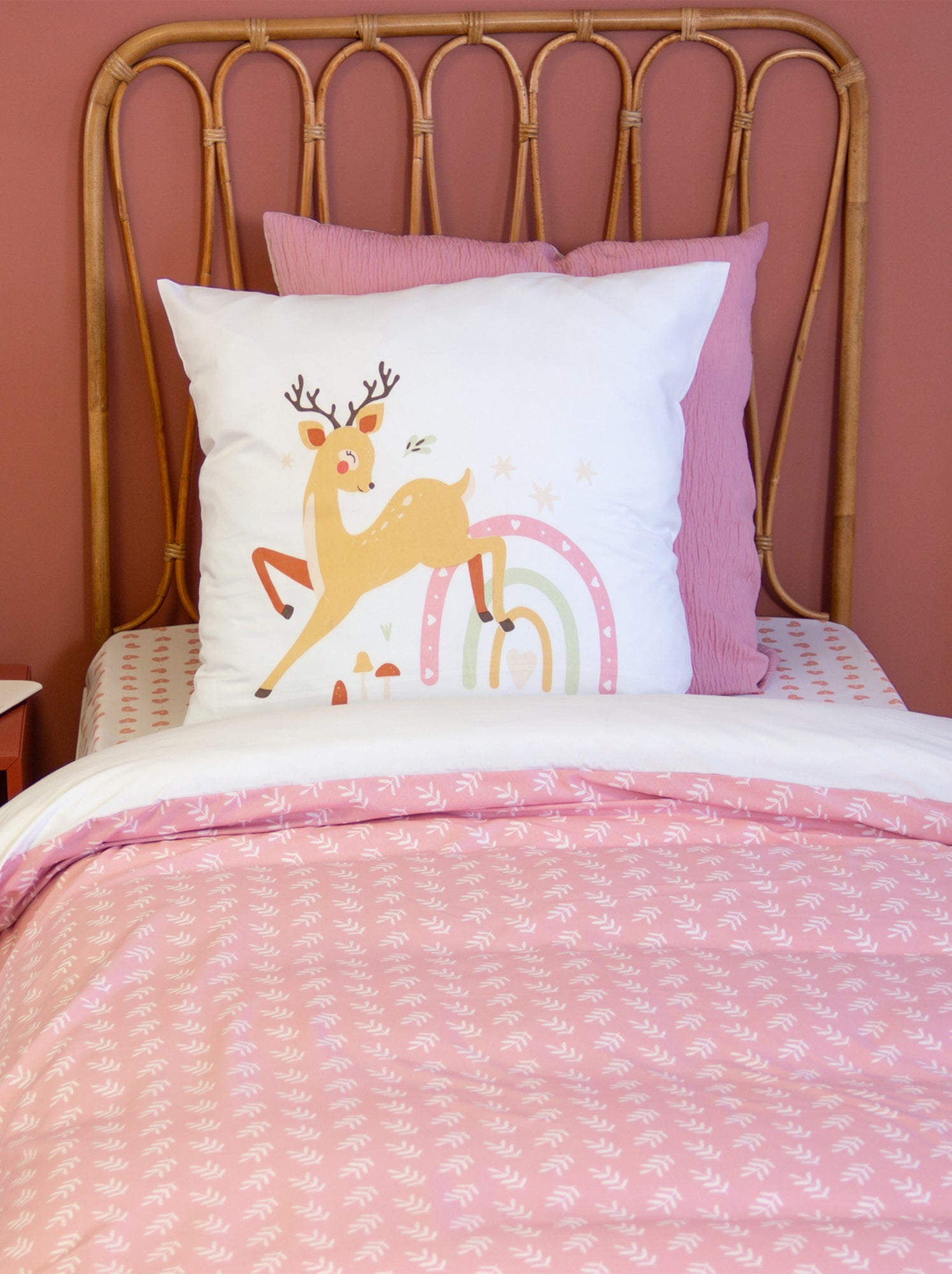 Parure de lit enfant biche forêt - Blanc